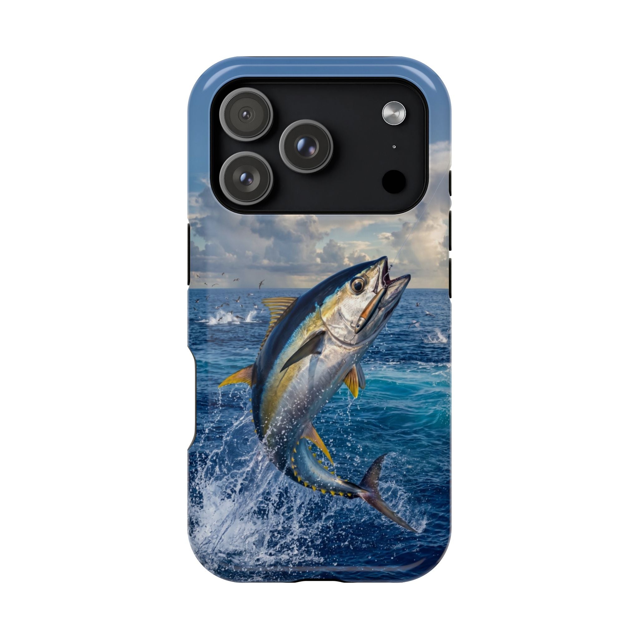Tuna Fishing Fish Phone Case MagSafe Compatible for iPhone & Samsung Galaxy | Yellowfin Tuna Fisherman Gift | Dual Layer Tough Case