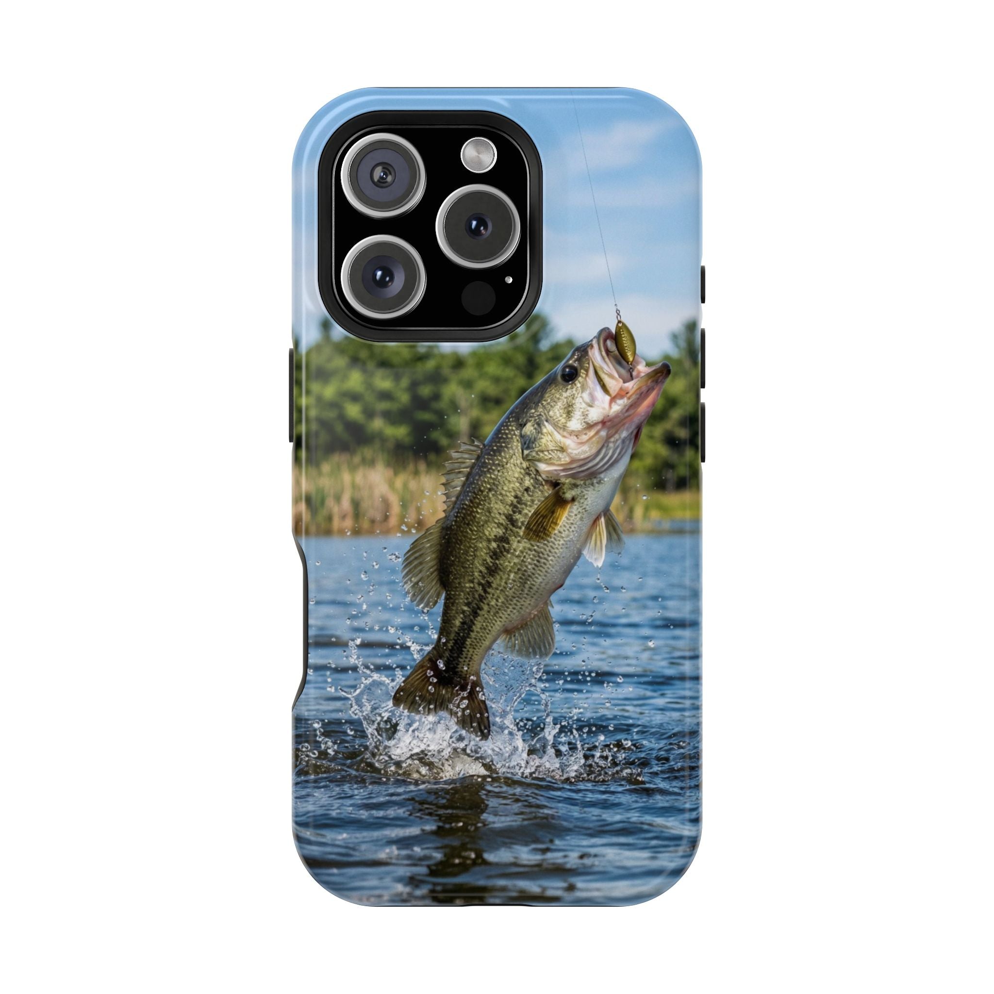 Largemouth Bass Fishing Fish Phone Case MagSafe Compatible for iPhone & Samsung Galaxy | Bass Fisherman Gift | Dual Layer Tough Case