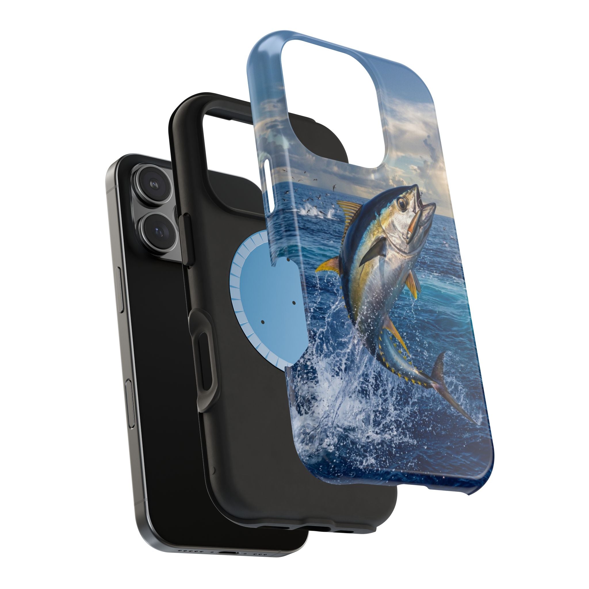 Tuna Fishing Fish Phone Case MagSafe Compatible for iPhone & Samsung Galaxy | Yellowfin Tuna Fisherman Gift | Dual Layer Tough Case