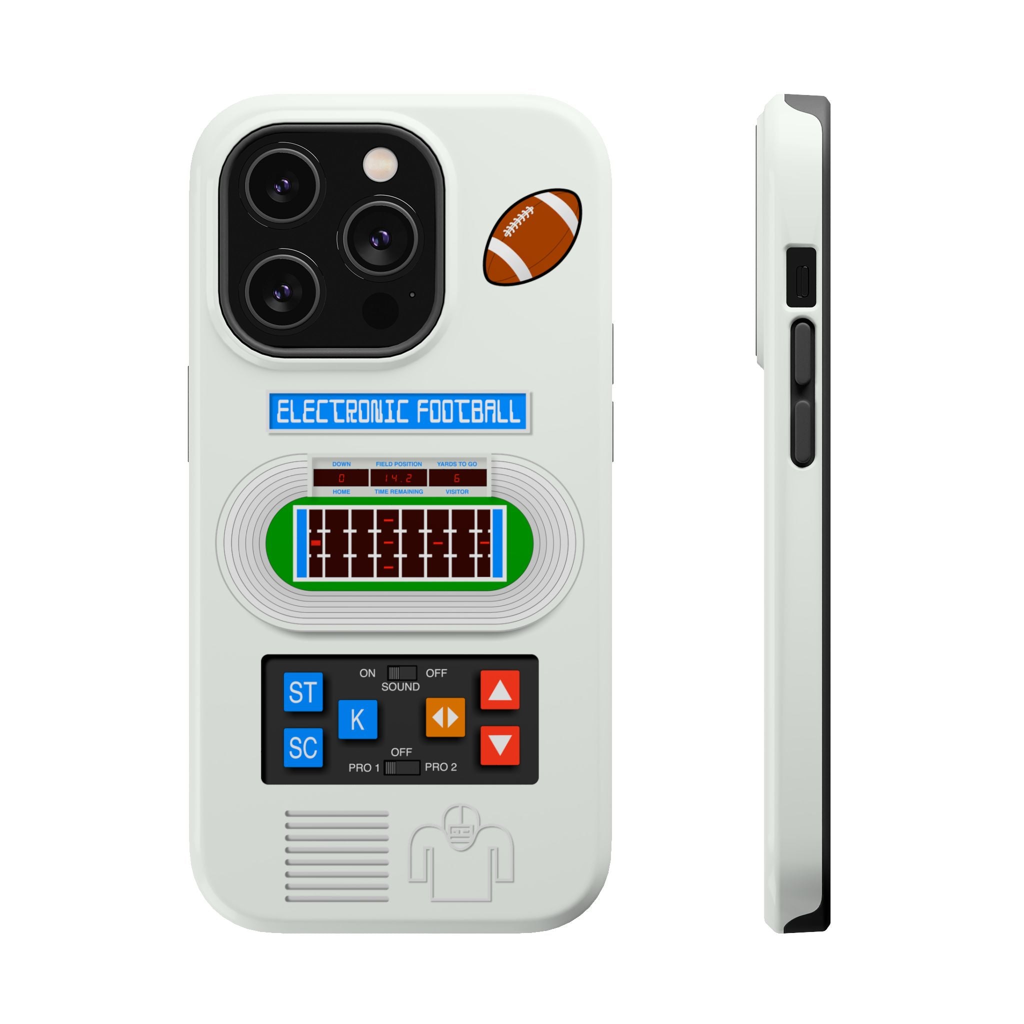 Retro Electronic Football Game Case for iPhone - Handheld Pocket LED Vintage Look - Tech Gift 17 16 15 14 13 Max Plus - MagSafe Compatible