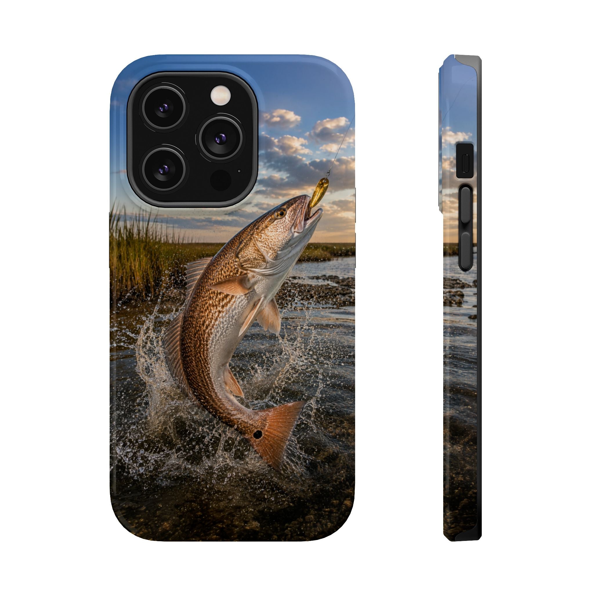 Red Drum Redfish Fishing Fish Phone Case MagSafe Compatible for iPhone & Samsung Galaxy | Redfish Fisherman Gift | Dual Layer Tough Case