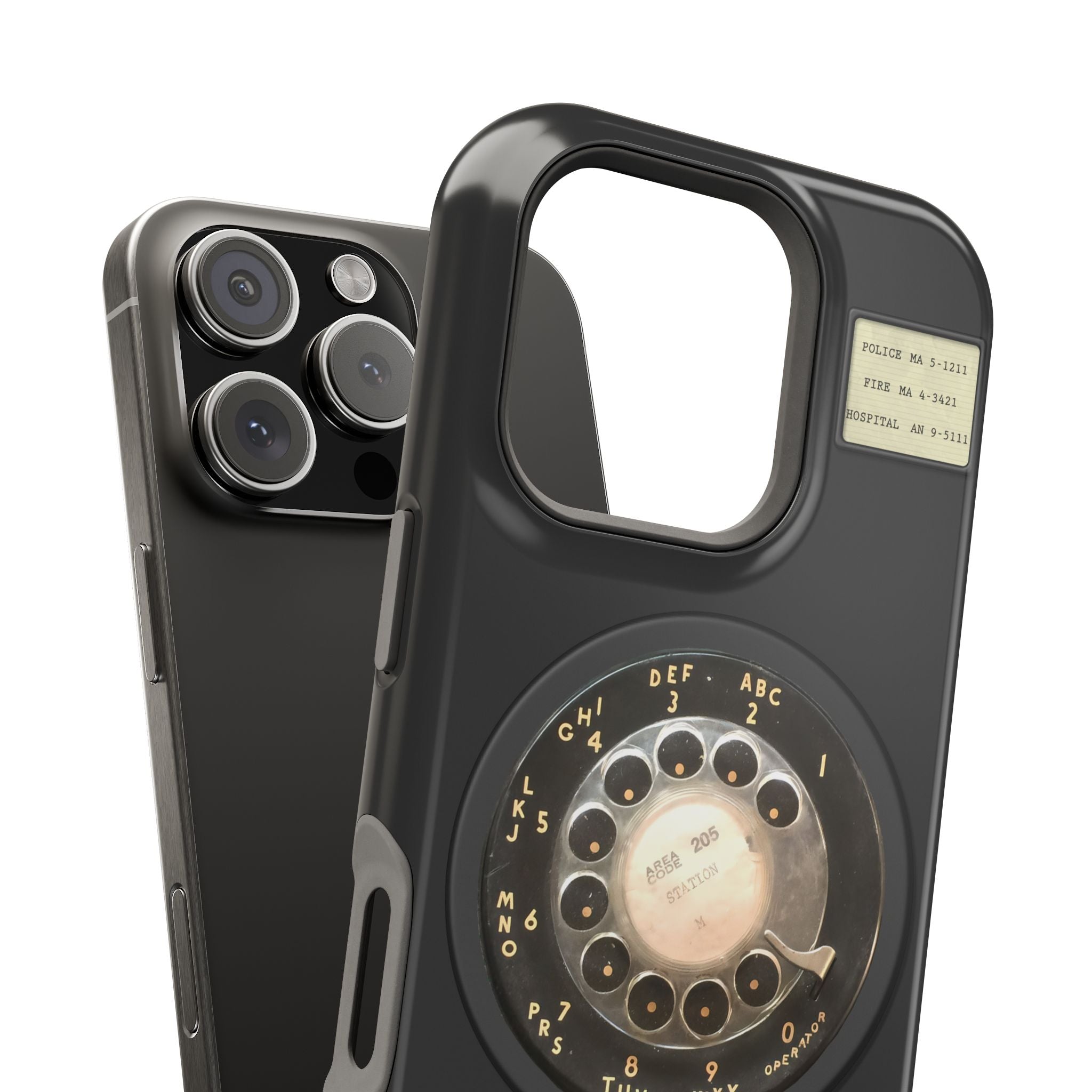 Multi Line Office Desk Phone Look MagSafe iPhone Case - Retro Rotary Dial Phone
