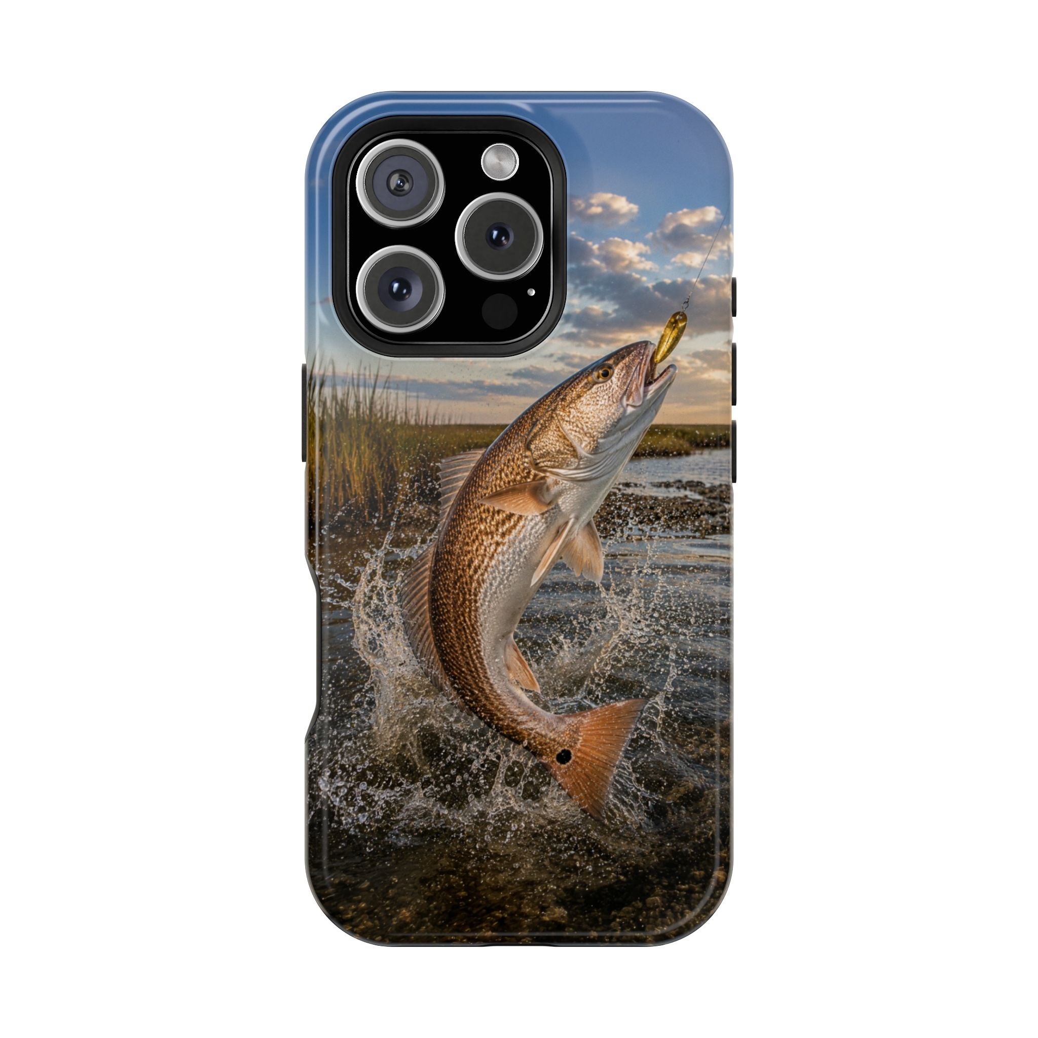 Red Drum Redfish Fishing Fish Phone Case MagSafe Compatible for iPhone & Samsung Galaxy | Redfish Fisherman Gift | Dual Layer Tough Case