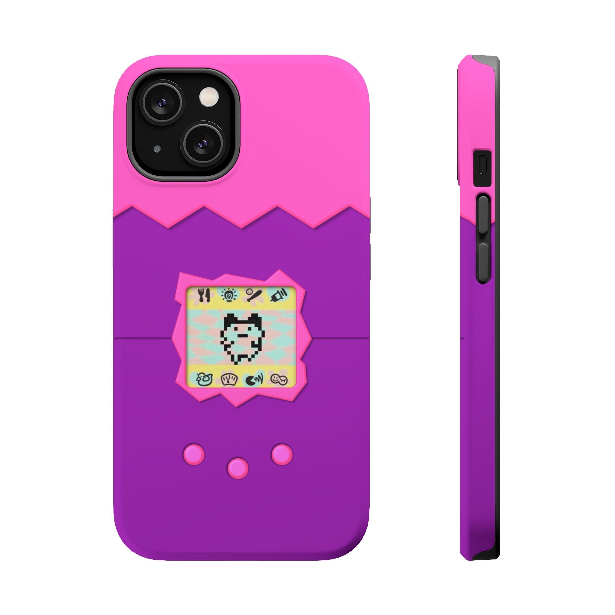 Virtual Pet Magnetic iPhone MagSafe Compatible Impact-Resistant Case Retro 90s