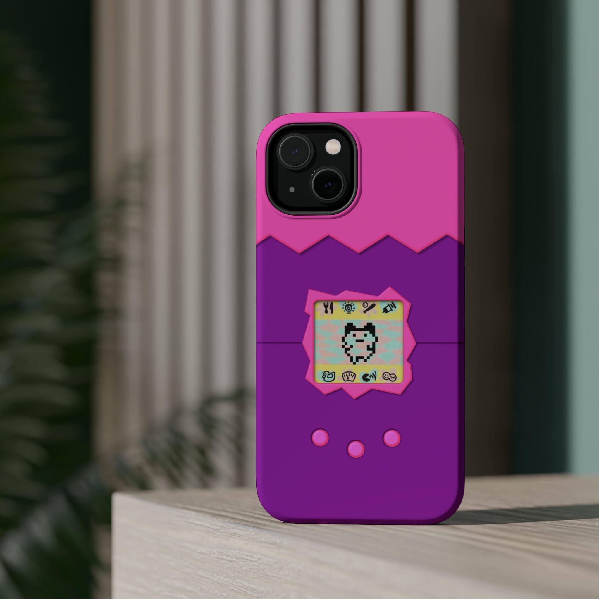 Virtual Pet Magnetic iPhone MagSafe Compatible Impact-Resistant Case Retro 90s