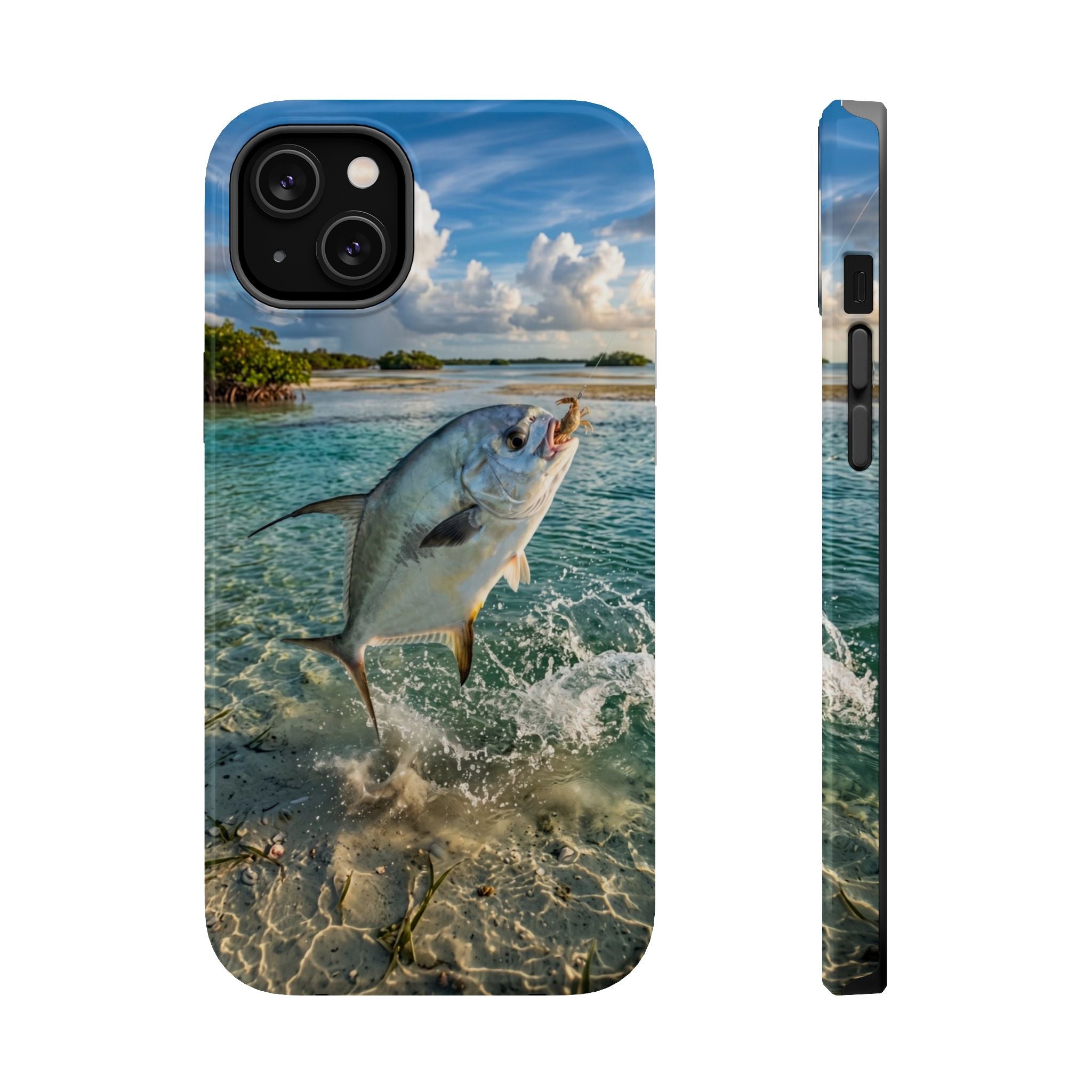 Permit Fish Fishing Phone Case MagSafe Compatible for iPhone & Samsung Galaxy | Flats Fishing Gift | Dual Layer Tough Case