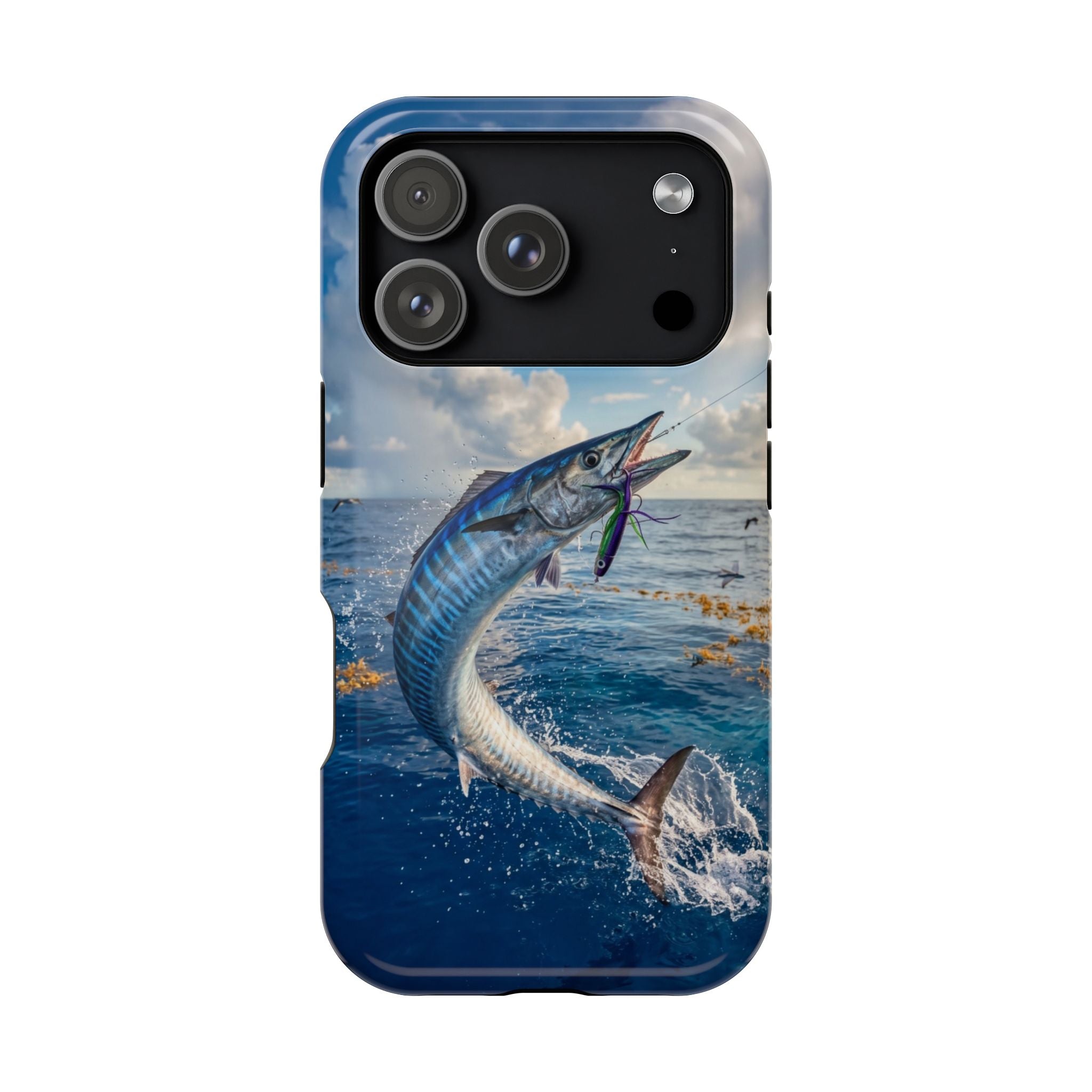 Wahoo Fishing Fish Phone Case MagSafe Compatible for iPhone & Samsung Galaxy | Wahoo Fisherman Gift | Dual Layer Tough Case