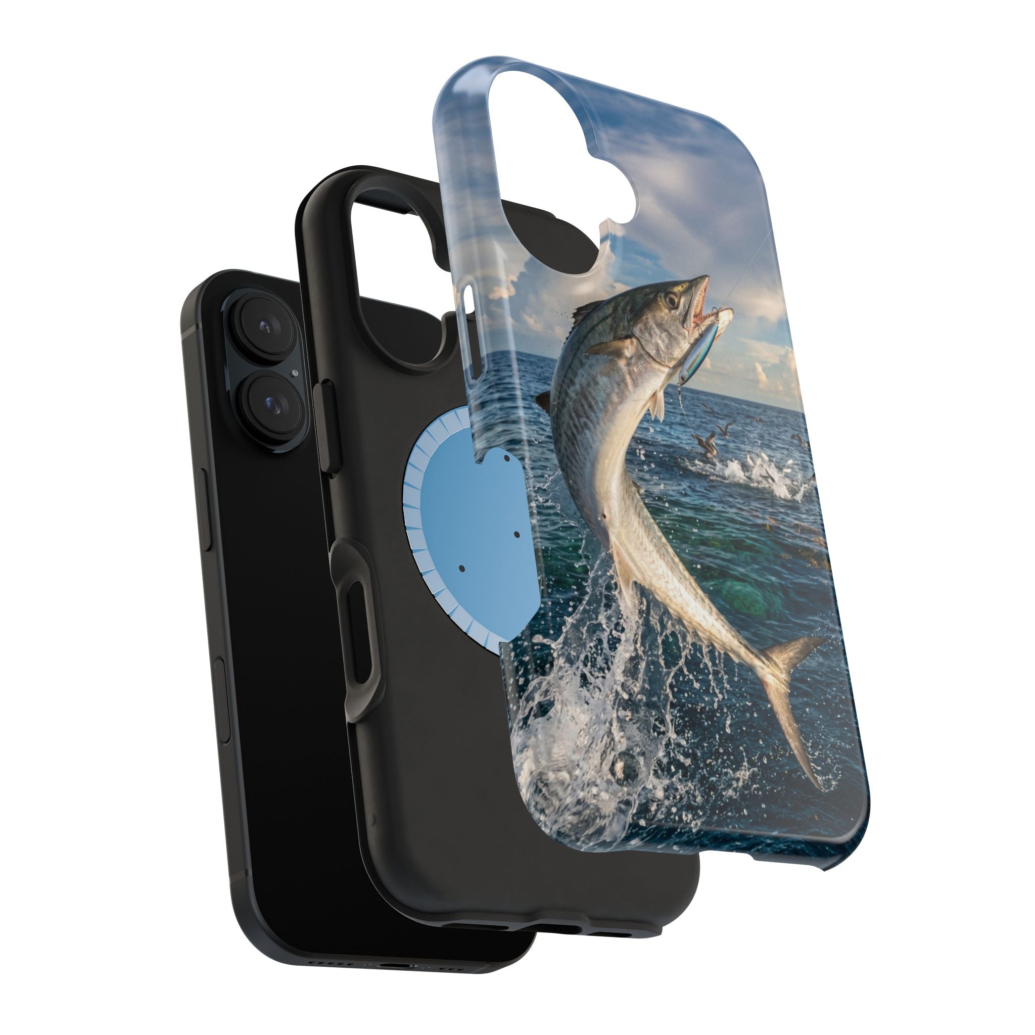 Kingfish King Mackerel Fishing Phone Case MagSafe Compatible for iPhone & Samsung Galaxy | Fisherman Gift | Dual Layer Tough Case