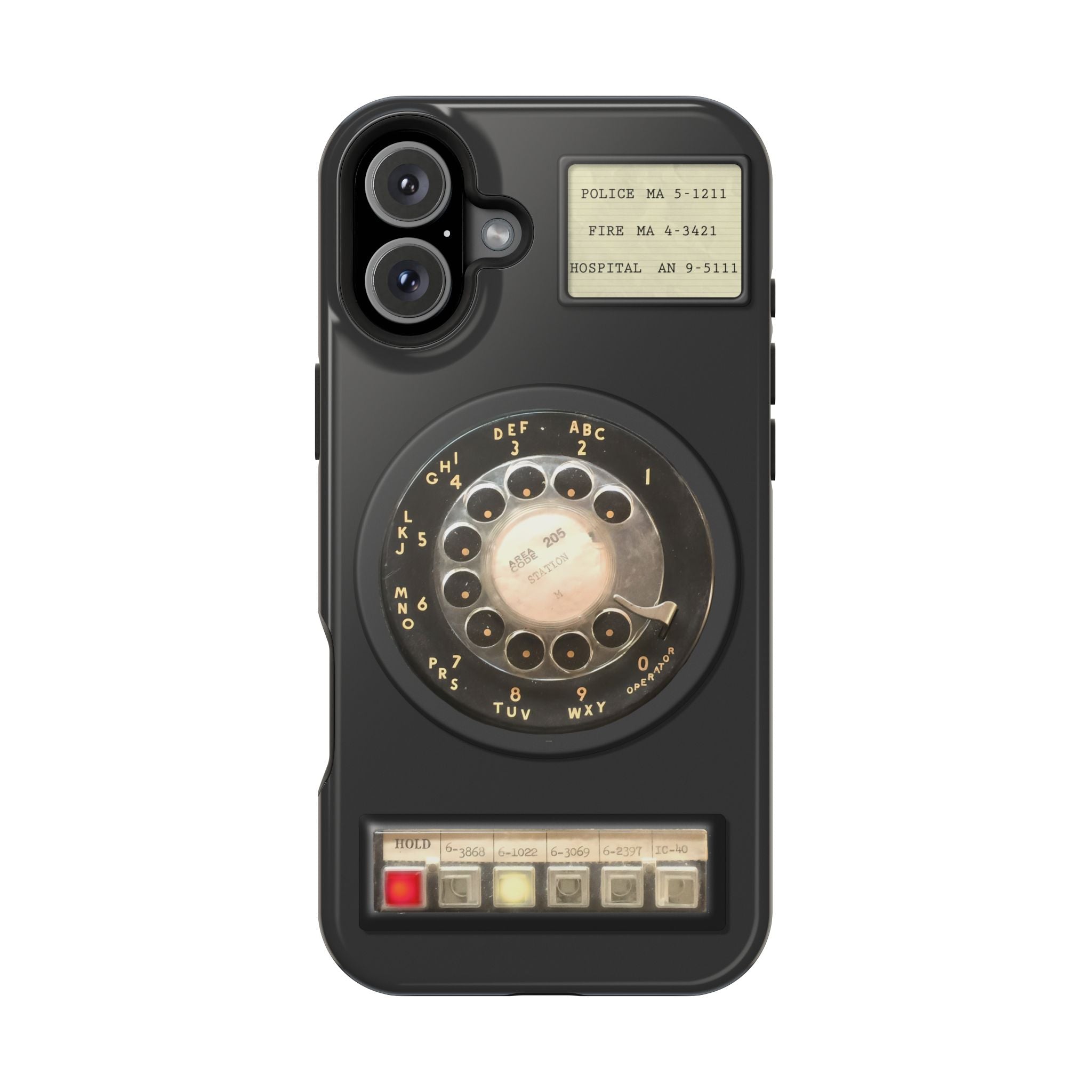 Multi Line Office Desk Phone Look MagSafe iPhone Case - Retro Rotary Dial Phone
