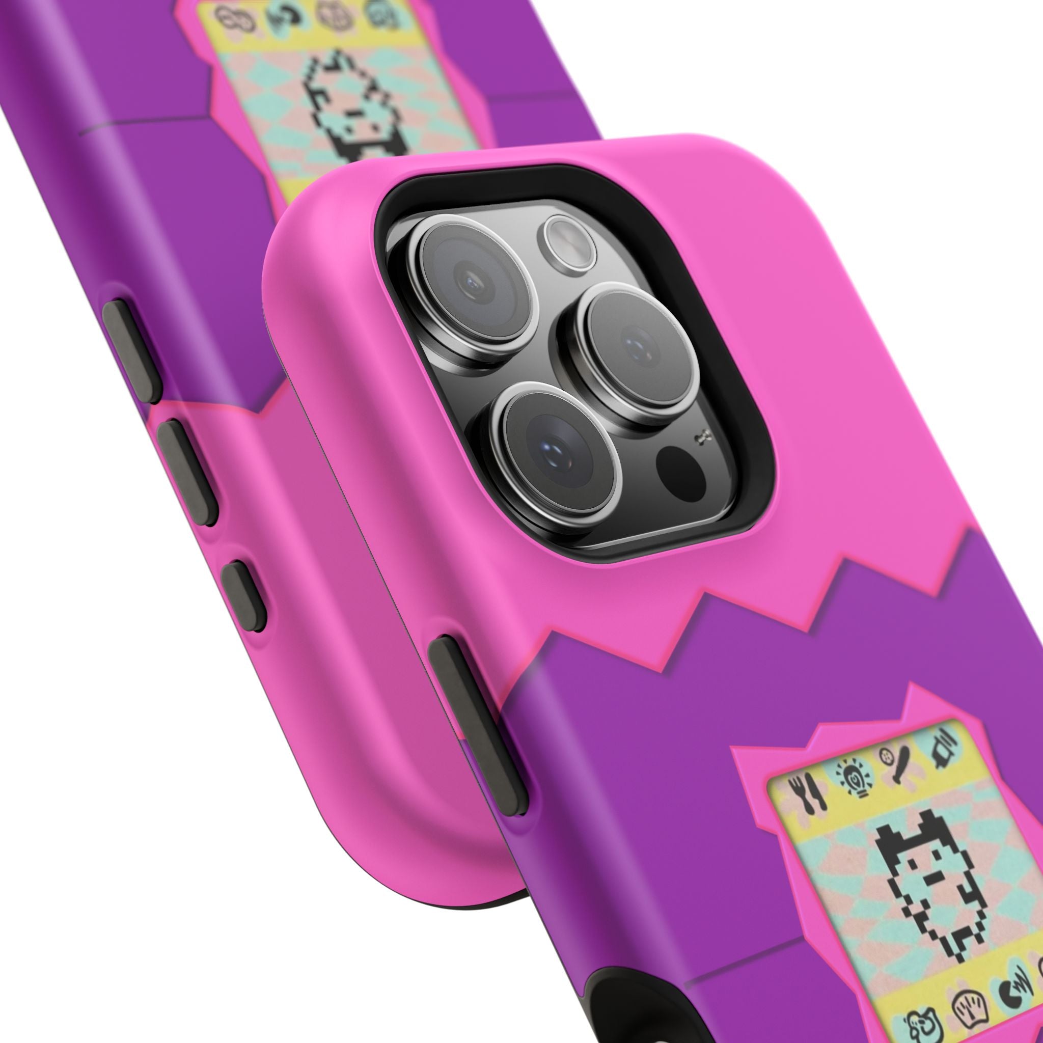 Virtual Pet Magnetic iPhone MagSafe Compatible Impact-Resistant Case Retro 90s