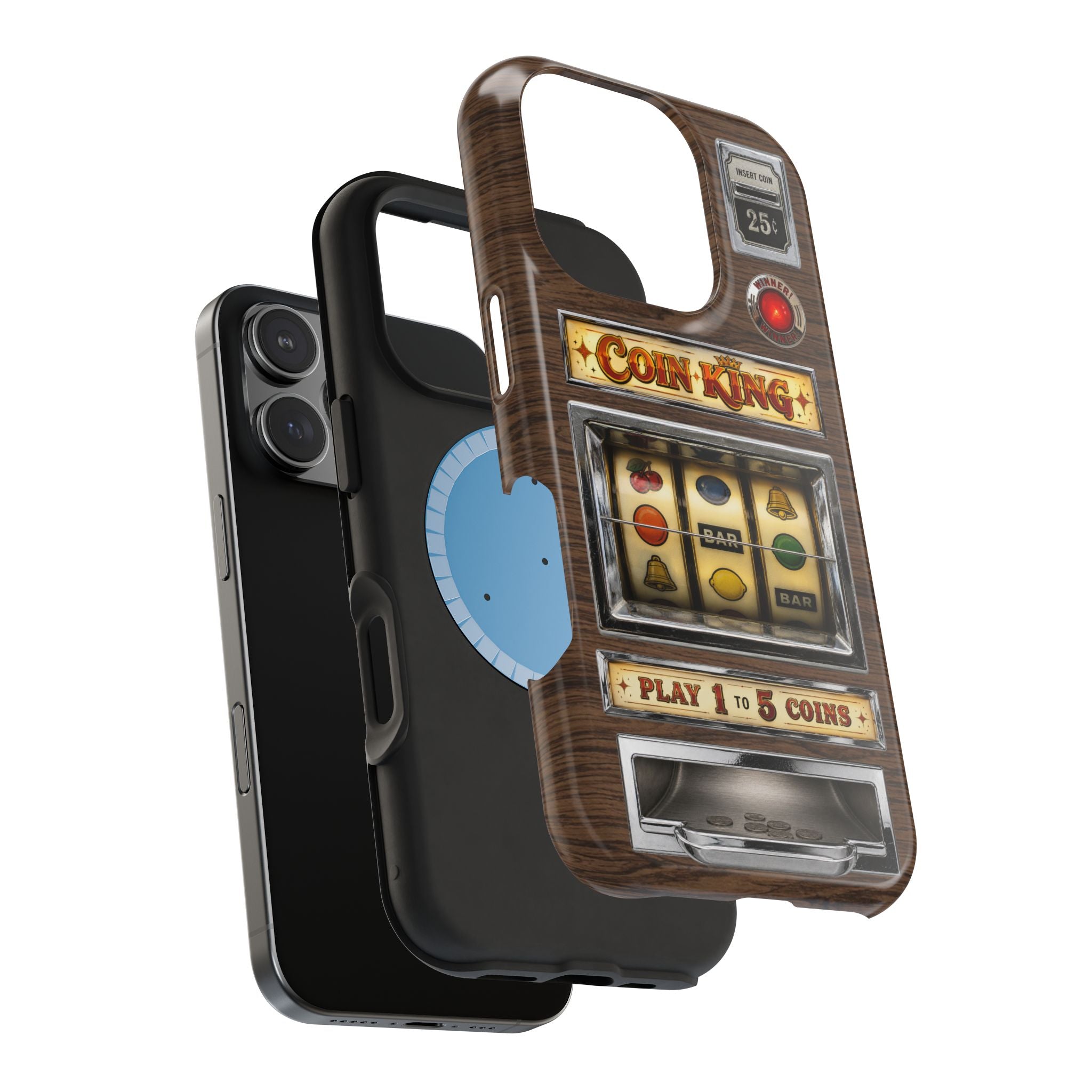 Vintage Slot Machine Phone Case, MagSafe Compatible, Retro Mechanical Casino Tech, Gambler Gift - Duel Layer Impact Protection