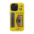 Retro Cassette AM FM Radio iPhone Case, Vintage Walkman Style Phone Case, MagSafe Dual Layer Protective Case Sport Yellow