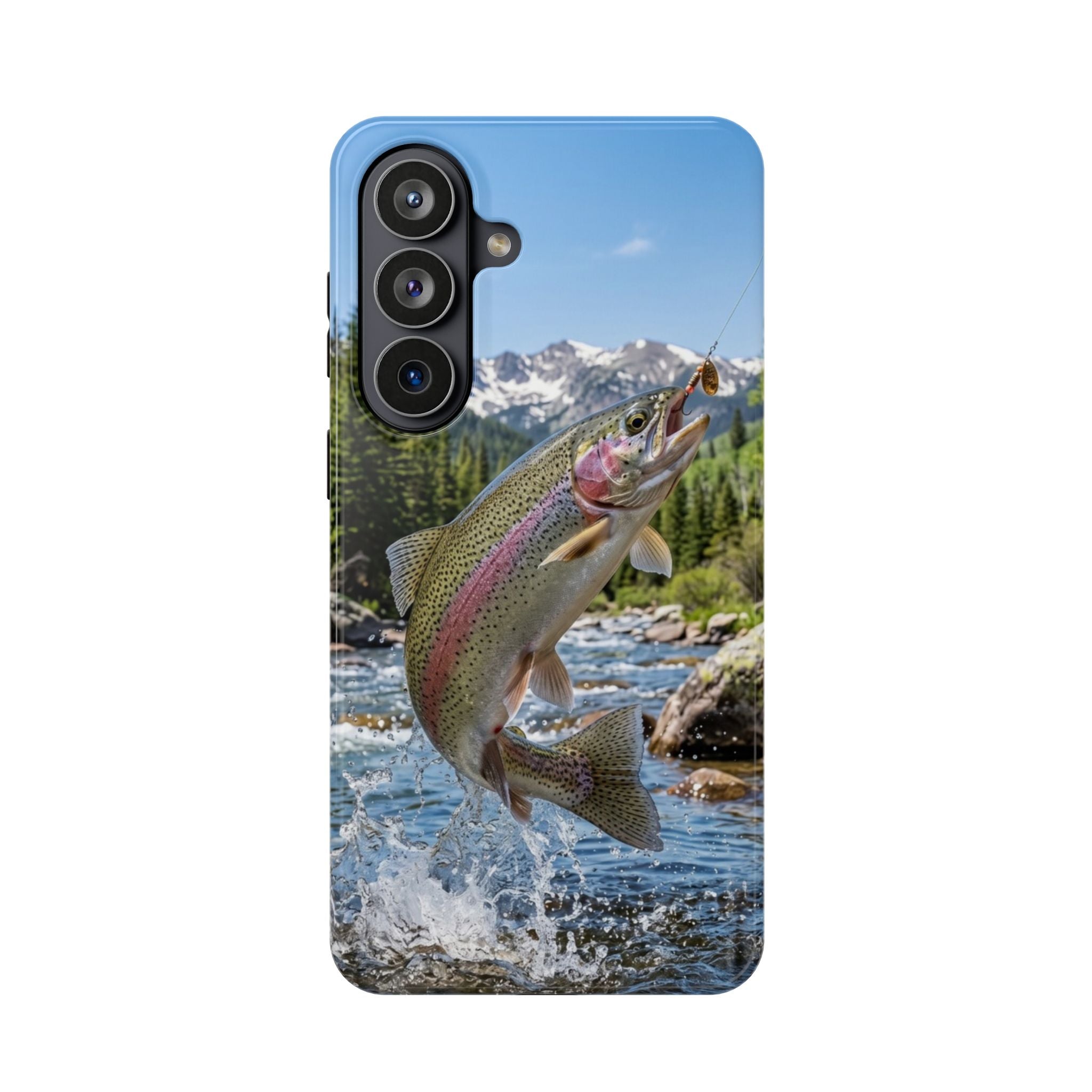 Rainbow Trout Fishing Fish Phone Case MagSafe Compatible for iPhone & Samsung Galaxy | Trout Fisherman Gift | Dual Layer Tough Case