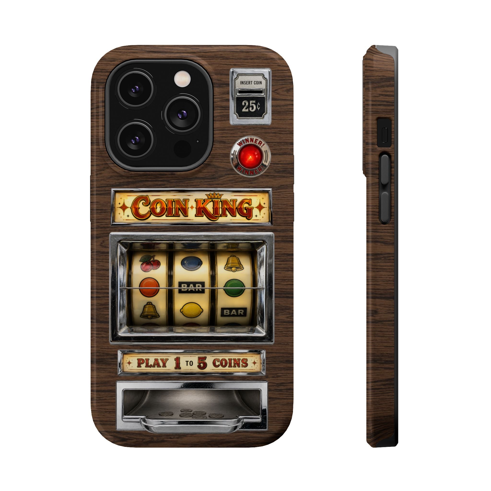 Vintage Slot Machine Phone Case, MagSafe Compatible, Retro Mechanical Casino Tech, Gambler Gift - Duel Layer Impact Protection