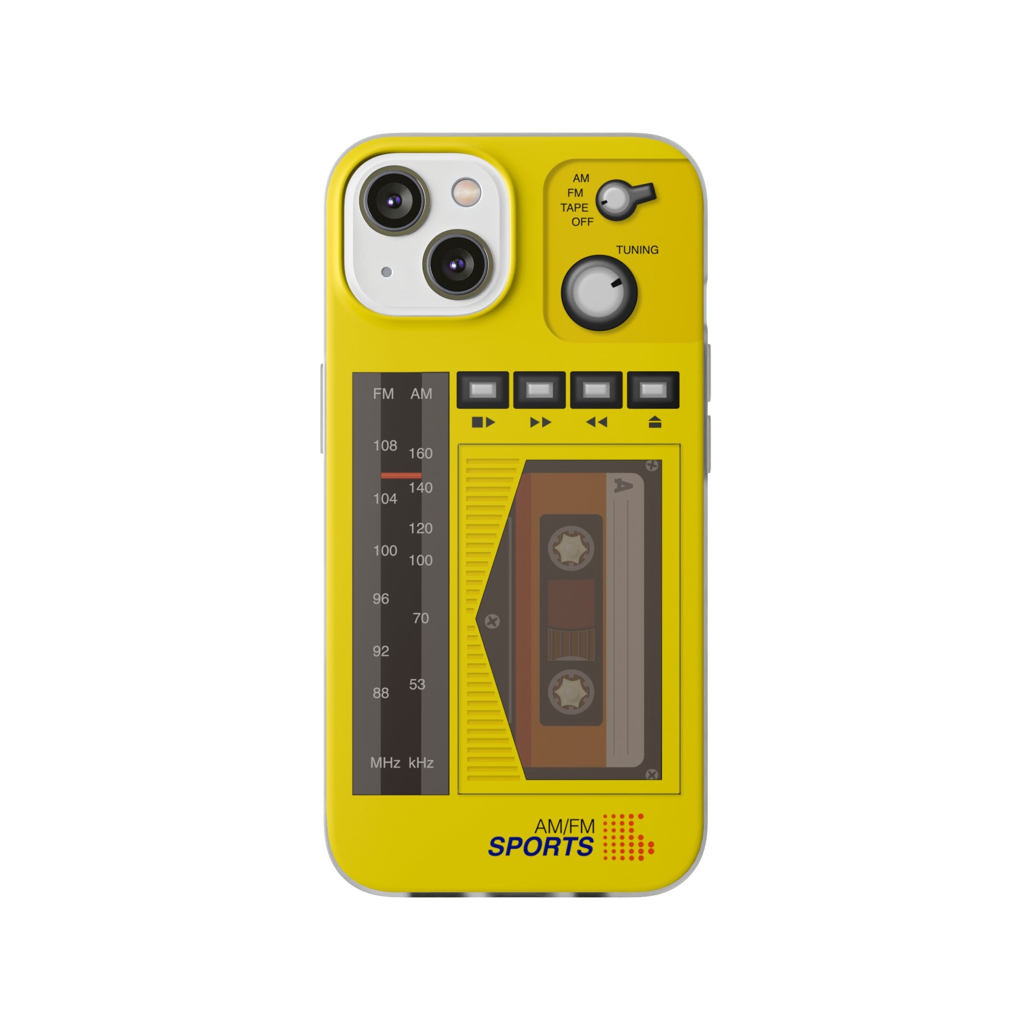 Retro Walkman Inspired Sports AM/FM Radio Cassette iPhone Case 15 14 13 12 Max Plus Mini