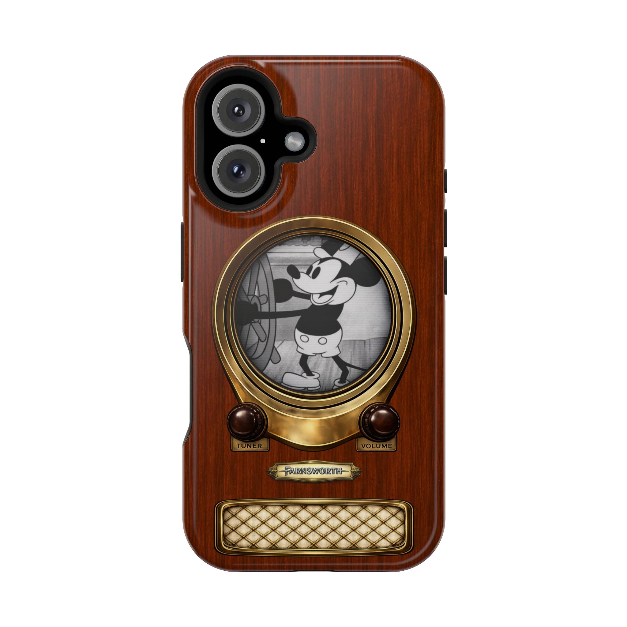 Retro Tech Antique Television MagSafe Compatible Impact-Resistant Cases for iPhone Phone Case - Steamboat Willie