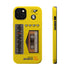 Retro Cassette AM FM Radio iPhone Case, Vintage Walkman Style Phone Case, MagSafe Dual Layer Protective Case Sport Yellow