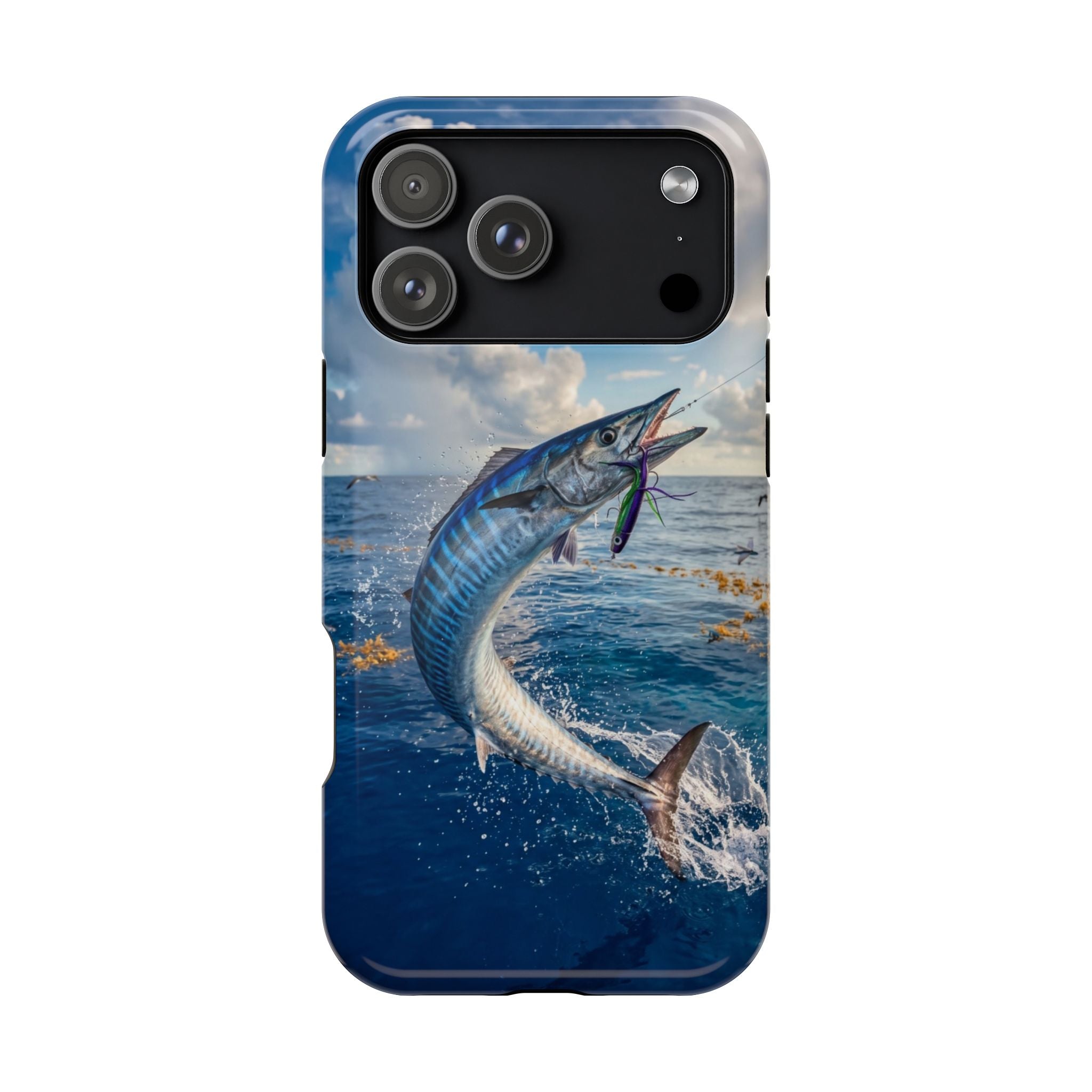Wahoo Fishing Fish Phone Case MagSafe Compatible for iPhone & Samsung Galaxy | Wahoo Fisherman Gift | Dual Layer Tough Case