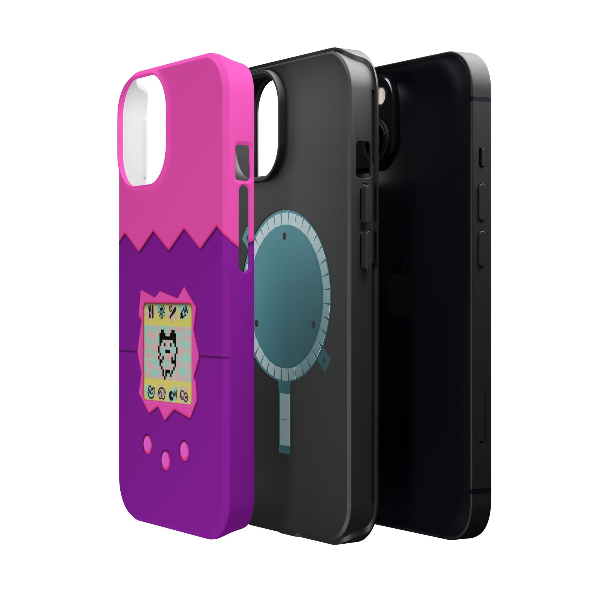 Virtual Pet Magnetic iPhone MagSafe Compatible Impact-Resistant Case Retro 90s