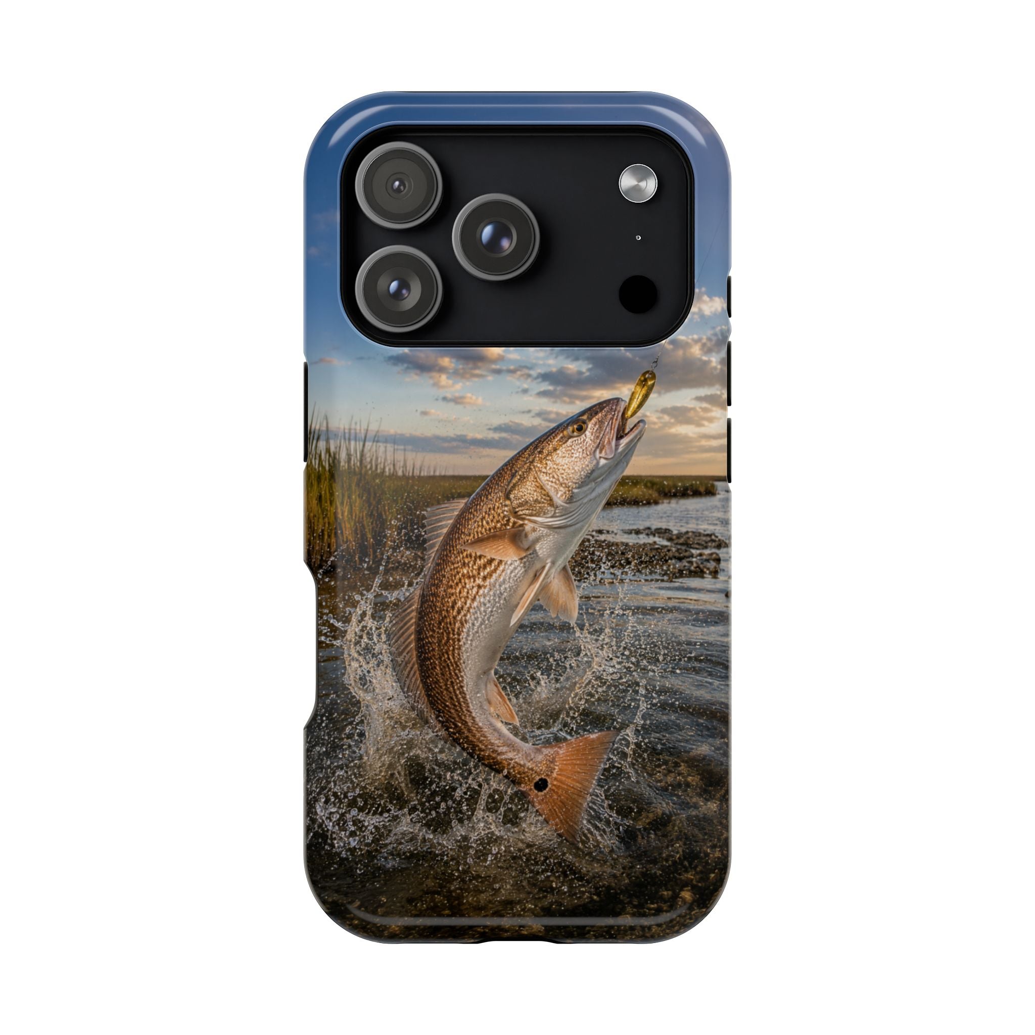 Red Drum Redfish Fishing Fish Phone Case MagSafe Compatible for iPhone & Samsung Galaxy | Redfish Fisherman Gift | Dual Layer Tough Case