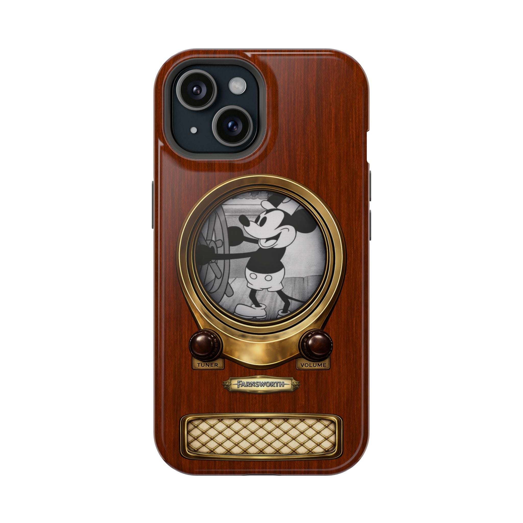 Retro Tech Antique Television MagSafe Compatible Impact-Resistant Cases for iPhone Phone Case - Steamboat Willie
