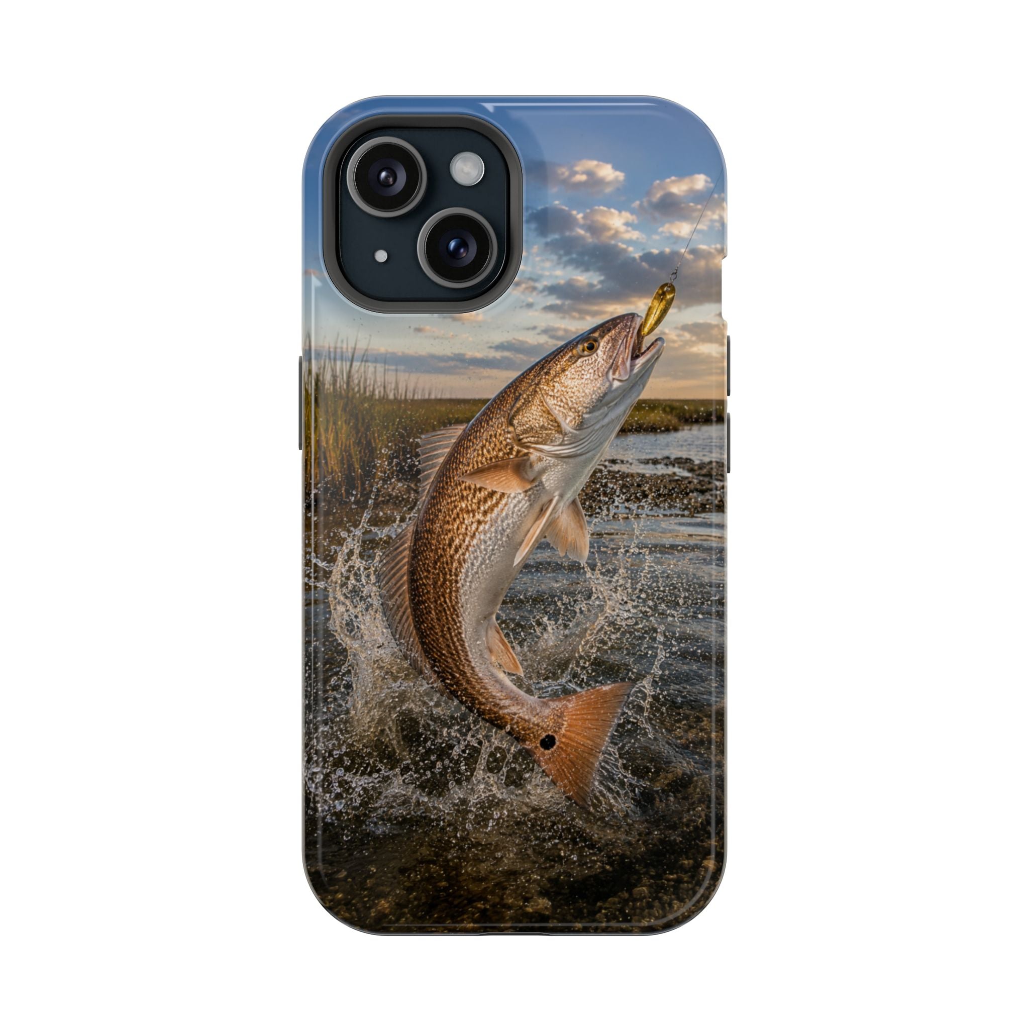 Red Drum Redfish Fishing Fish Phone Case MagSafe Compatible for iPhone & Samsung Galaxy | Redfish Fisherman Gift | Dual Layer Tough Case