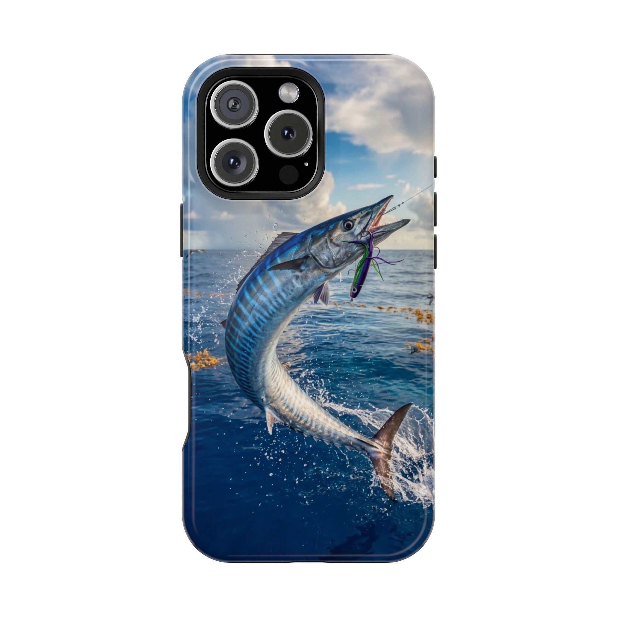 Wahoo Fishing Fish Phone Case MagSafe Compatible for iPhone & Samsung Galaxy | Wahoo Fisherman Gift | Dual Layer Tough Case