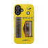 Retro Cassette AM FM Radio iPhone Case, Vintage Walkman Style Phone Case, MagSafe Dual Layer Protective Case Sport Yellow