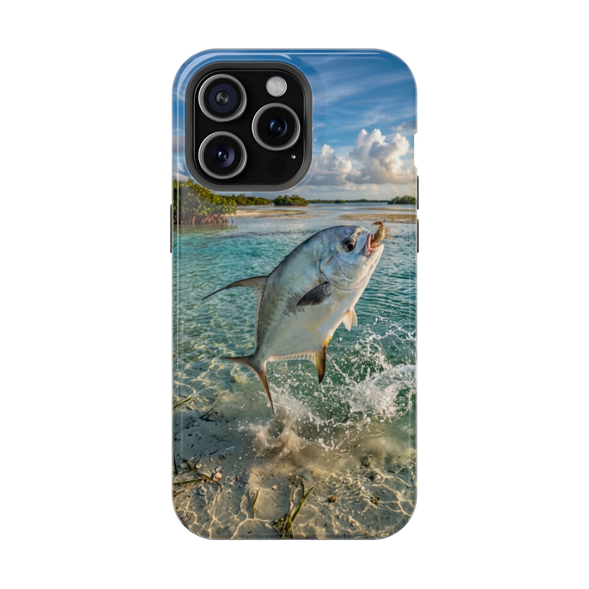 Permit Fish Fishing Phone Case MagSafe Compatible for iPhone & Samsung Galaxy | Flats Fishing Gift | Dual Layer Tough Case
