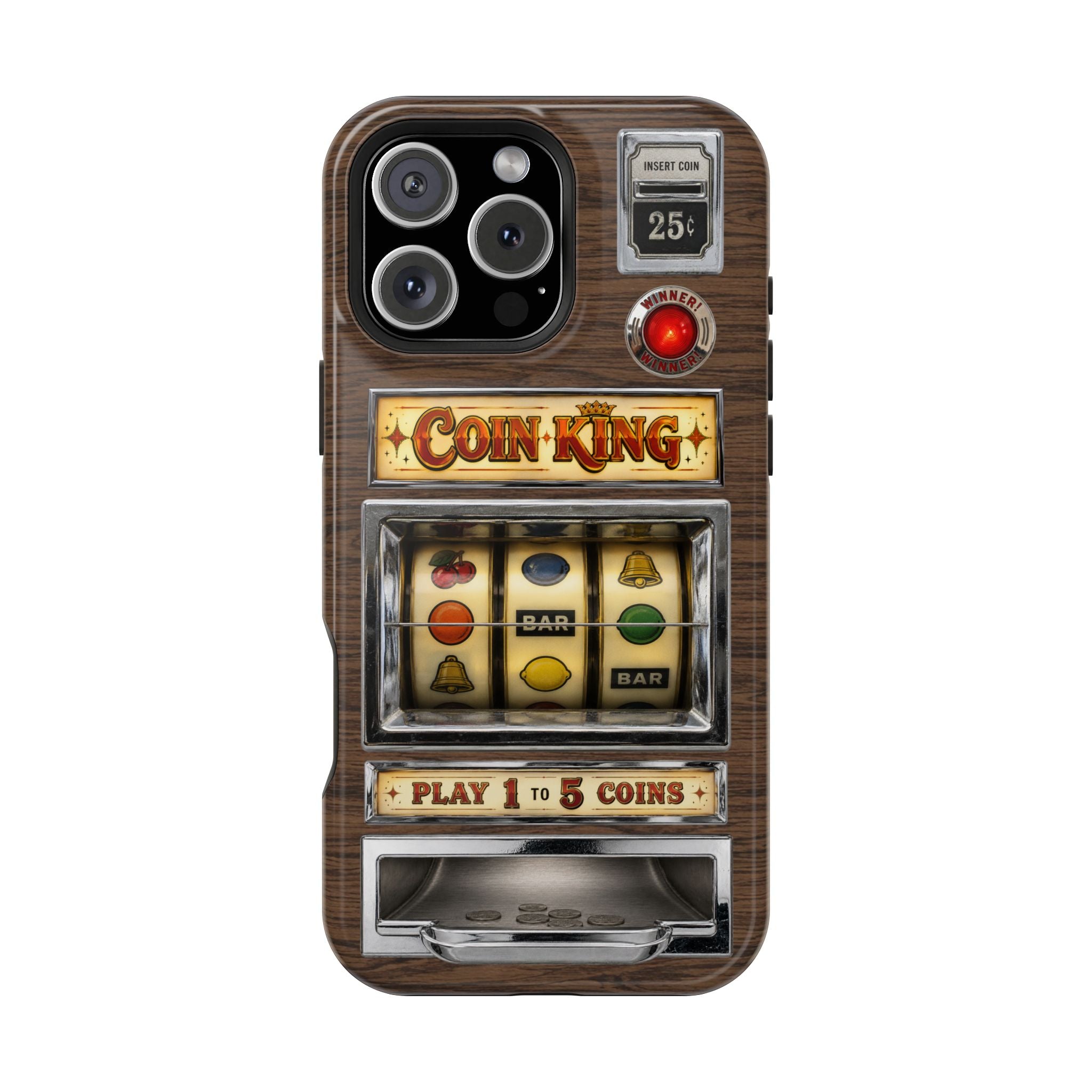 Vintage Slot Machine Phone Case, MagSafe Compatible, Retro Mechanical Casino Tech, Gambler Gift - Duel Layer Impact Protection