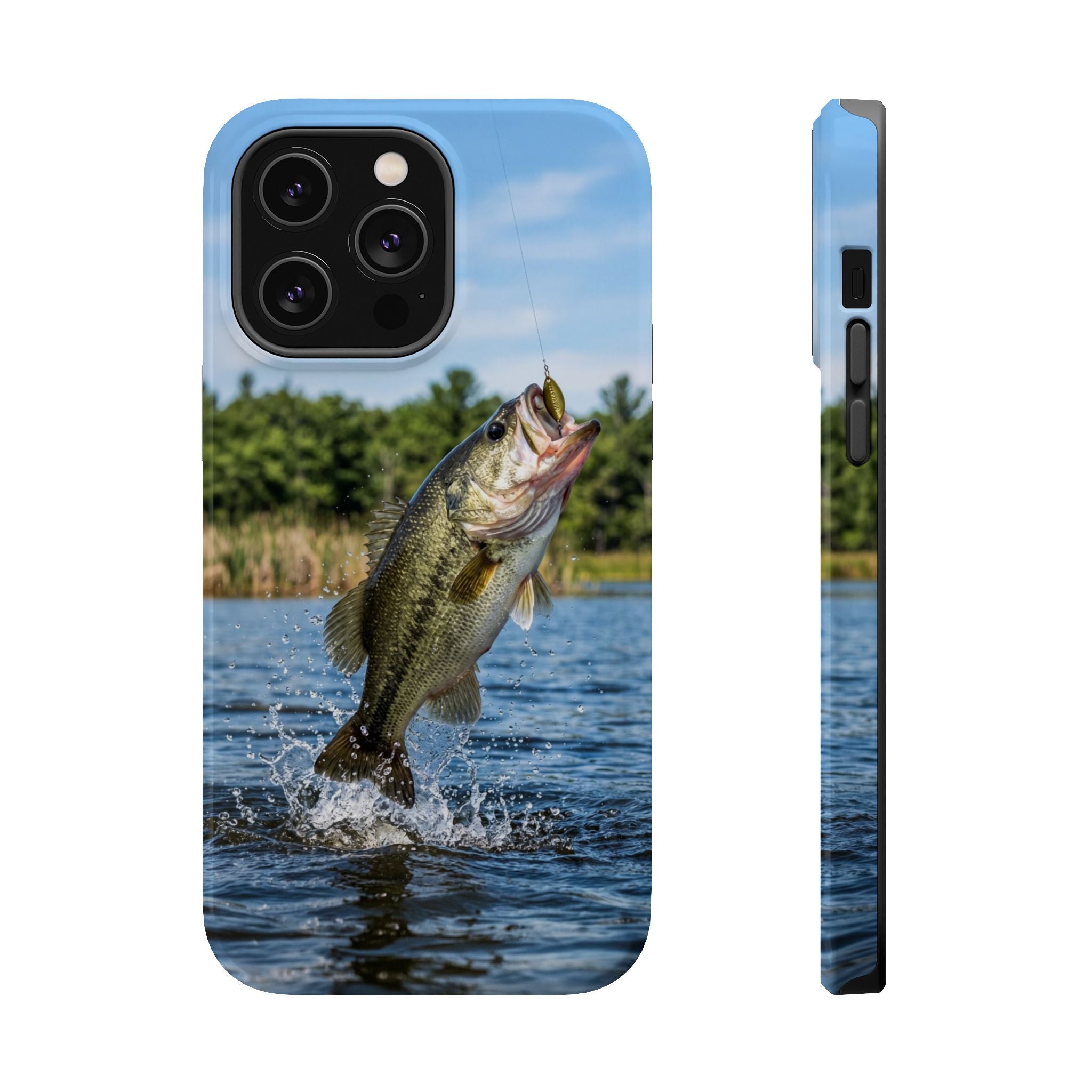 Largemouth Bass Fishing Fish Phone Case MagSafe Compatible for iPhone & Samsung Galaxy | Bass Fisherman Gift | Dual Layer Tough Case