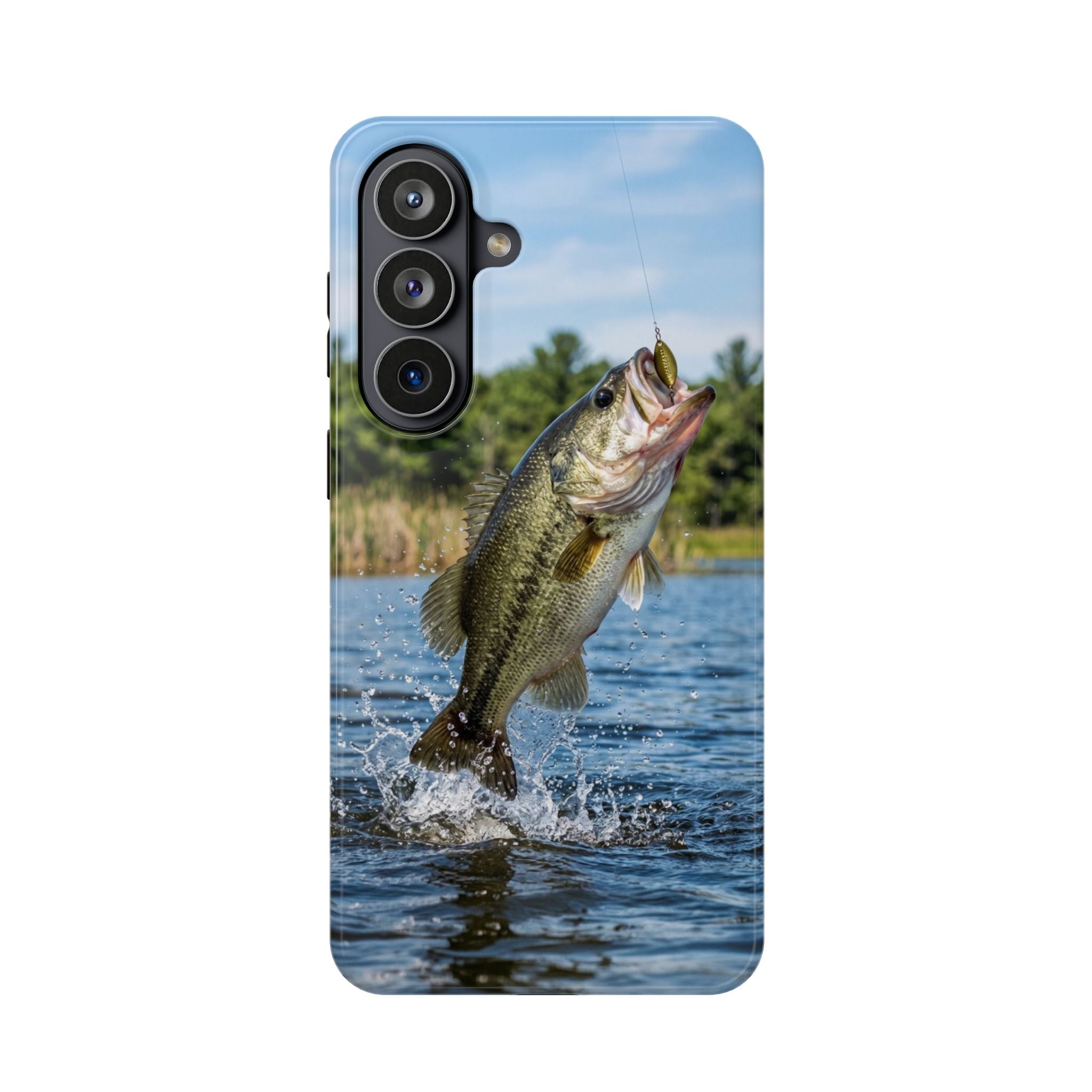 Largemouth Bass Fishing Fish Phone Case MagSafe Compatible for iPhone & Samsung Galaxy | Bass Fisherman Gift | Dual Layer Tough Case