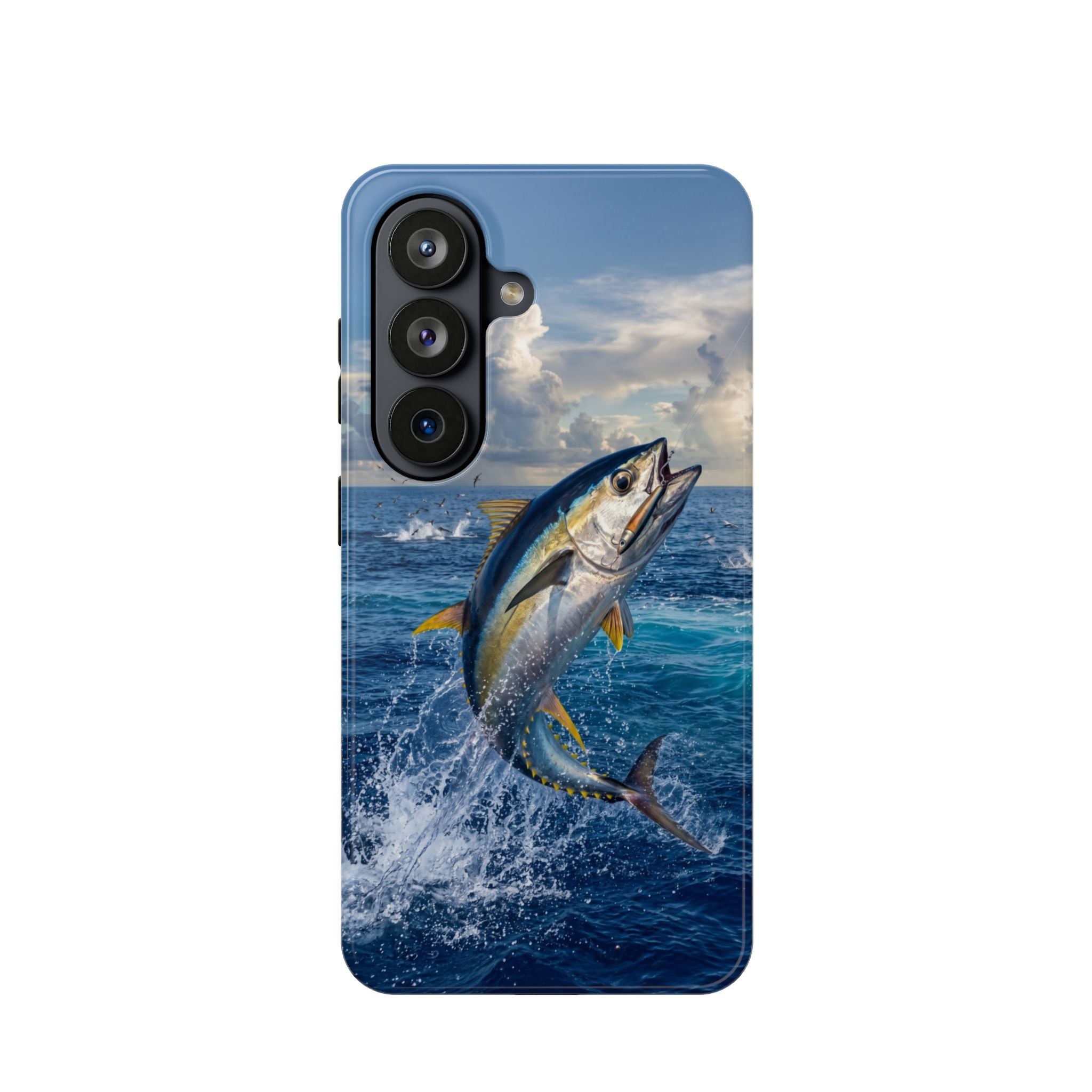 Tuna Fishing Fish Phone Case MagSafe Compatible for iPhone & Samsung Galaxy | Yellowfin Tuna Fisherman Gift | Dual Layer Tough Case