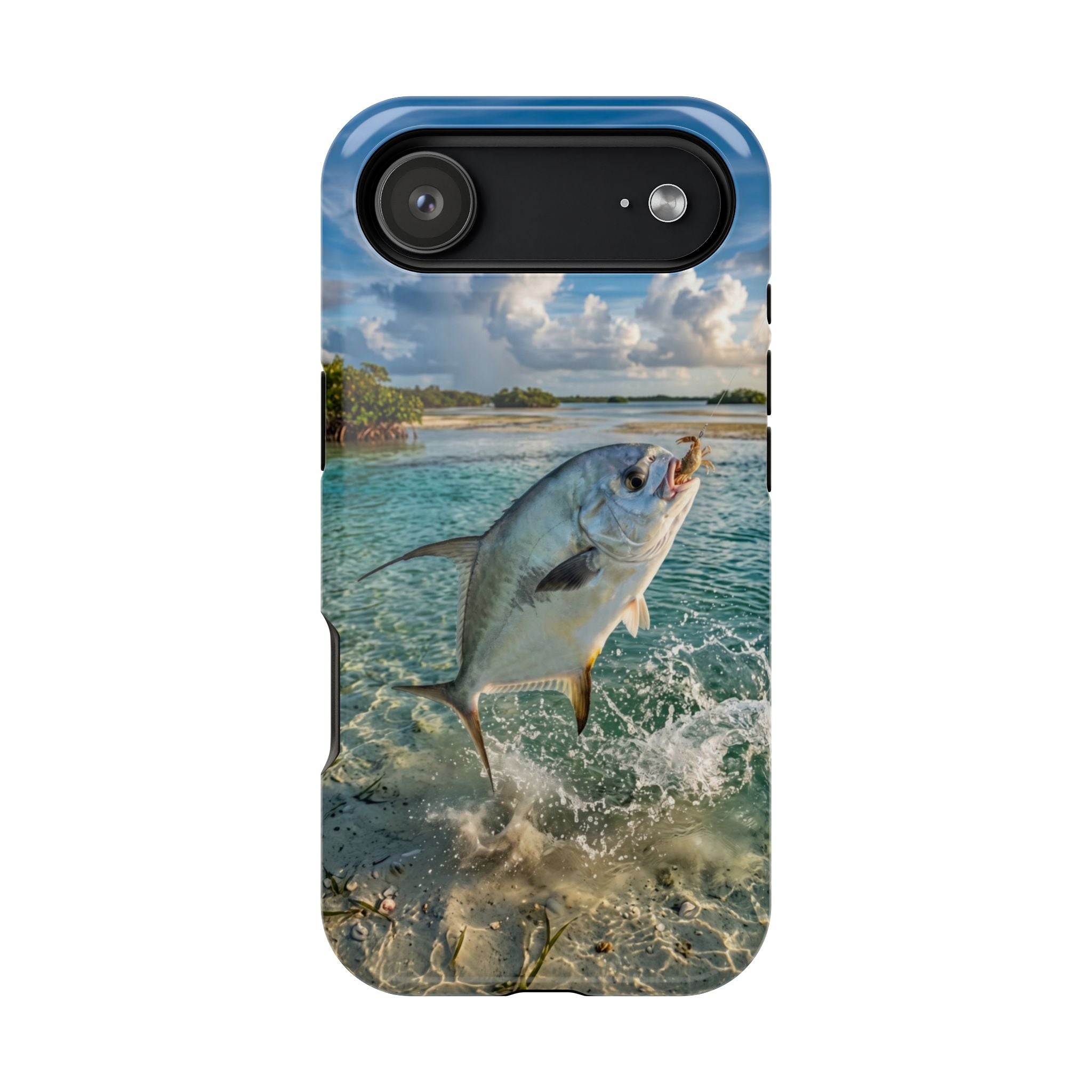 Permit Fish Fishing Phone Case MagSafe Compatible for iPhone & Samsung Galaxy | Flats Fishing Gift | Dual Layer Tough Case