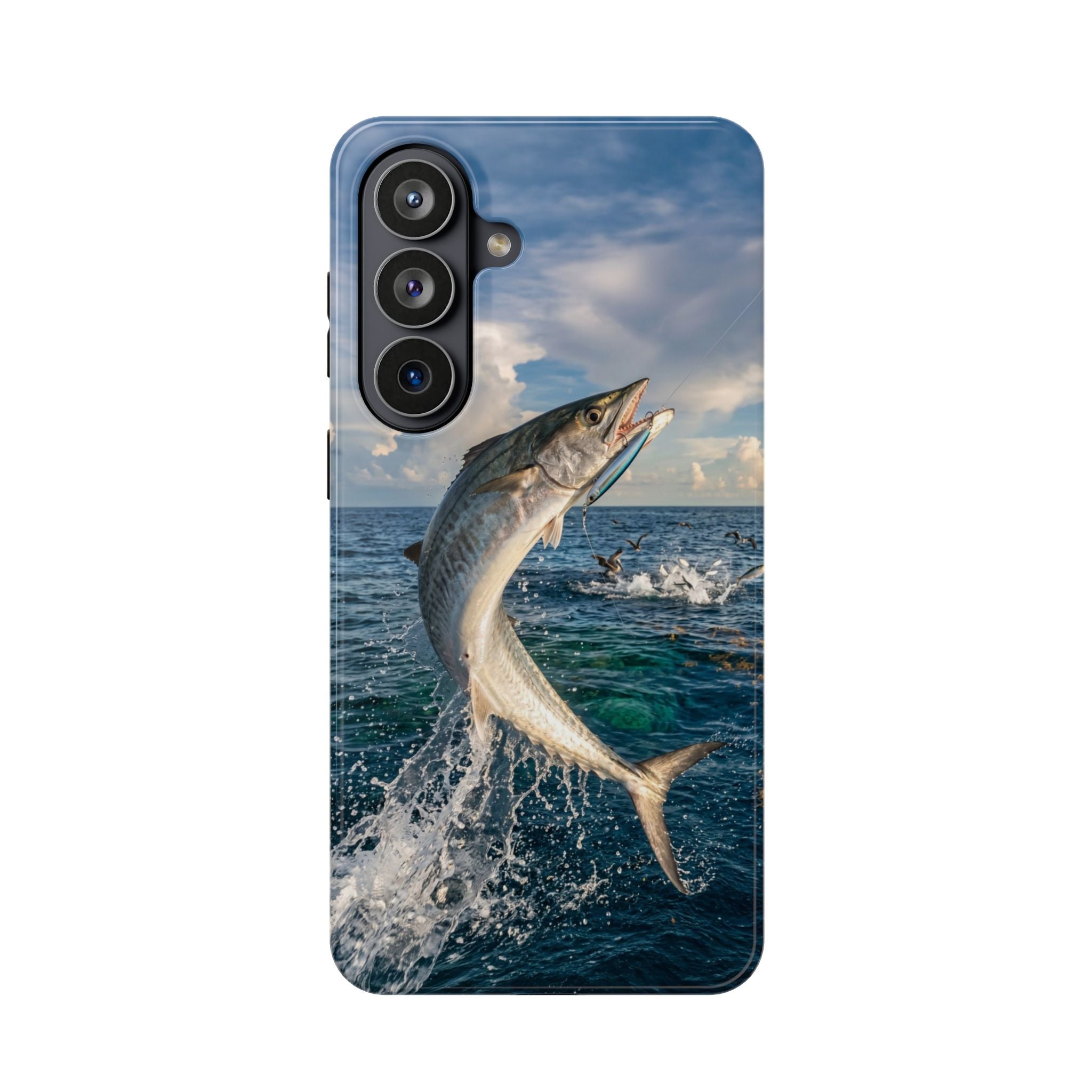 Kingfish King Mackerel Fishing Phone Case MagSafe Compatible for iPhone & Samsung Galaxy | Fisherman Gift | Dual Layer Tough Case