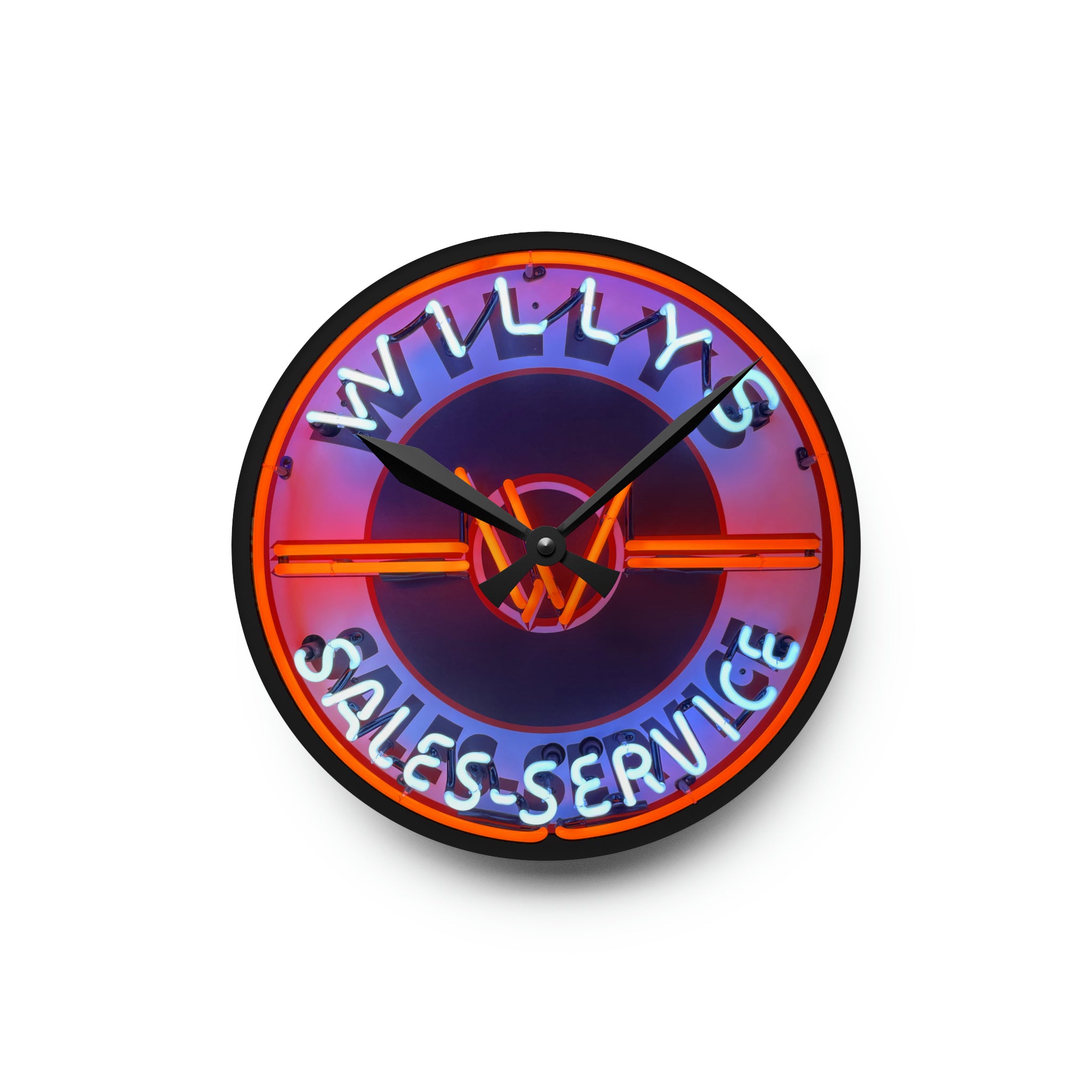 Willys Neon Look Acrylic Wall Clock