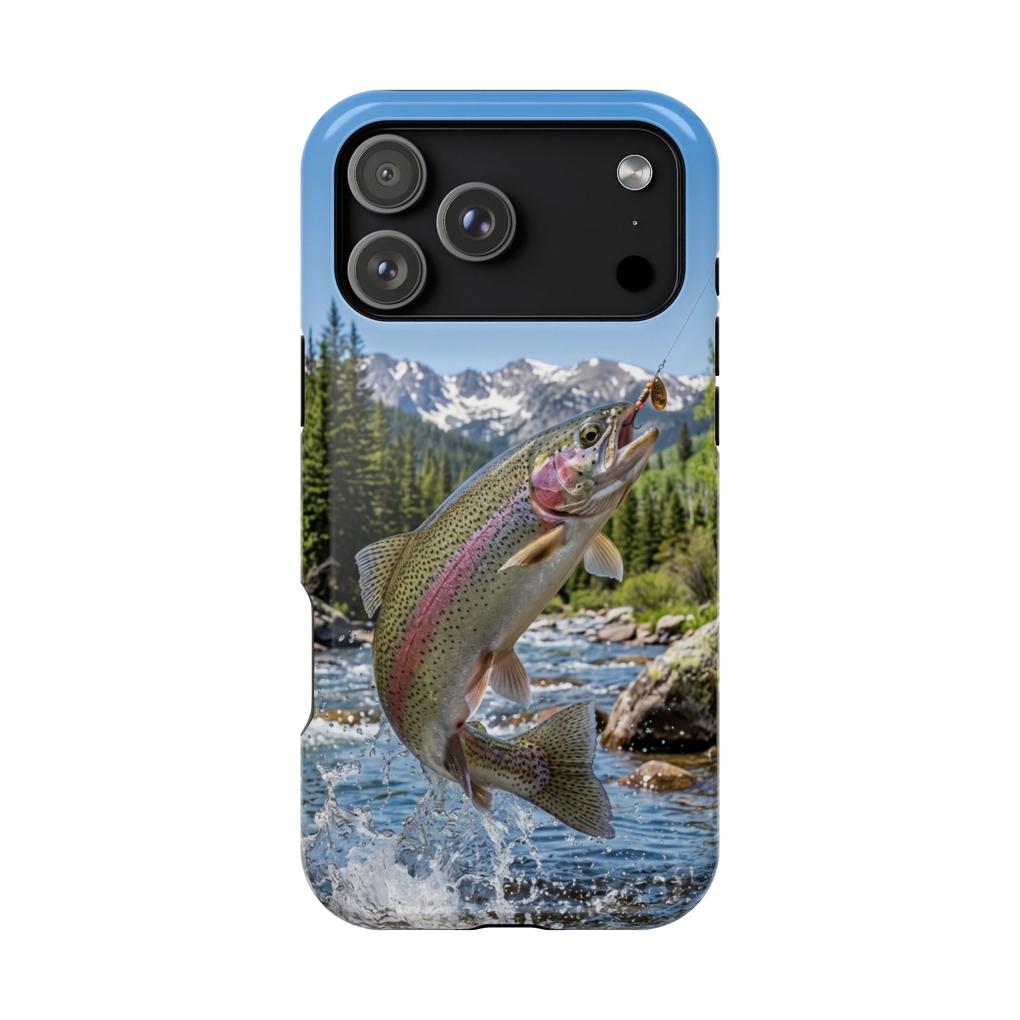 Rainbow Trout Fishing Fish Phone Case MagSafe Compatible for iPhone & Samsung Galaxy | Trout Fisherman Gift | Dual Layer Tough Case