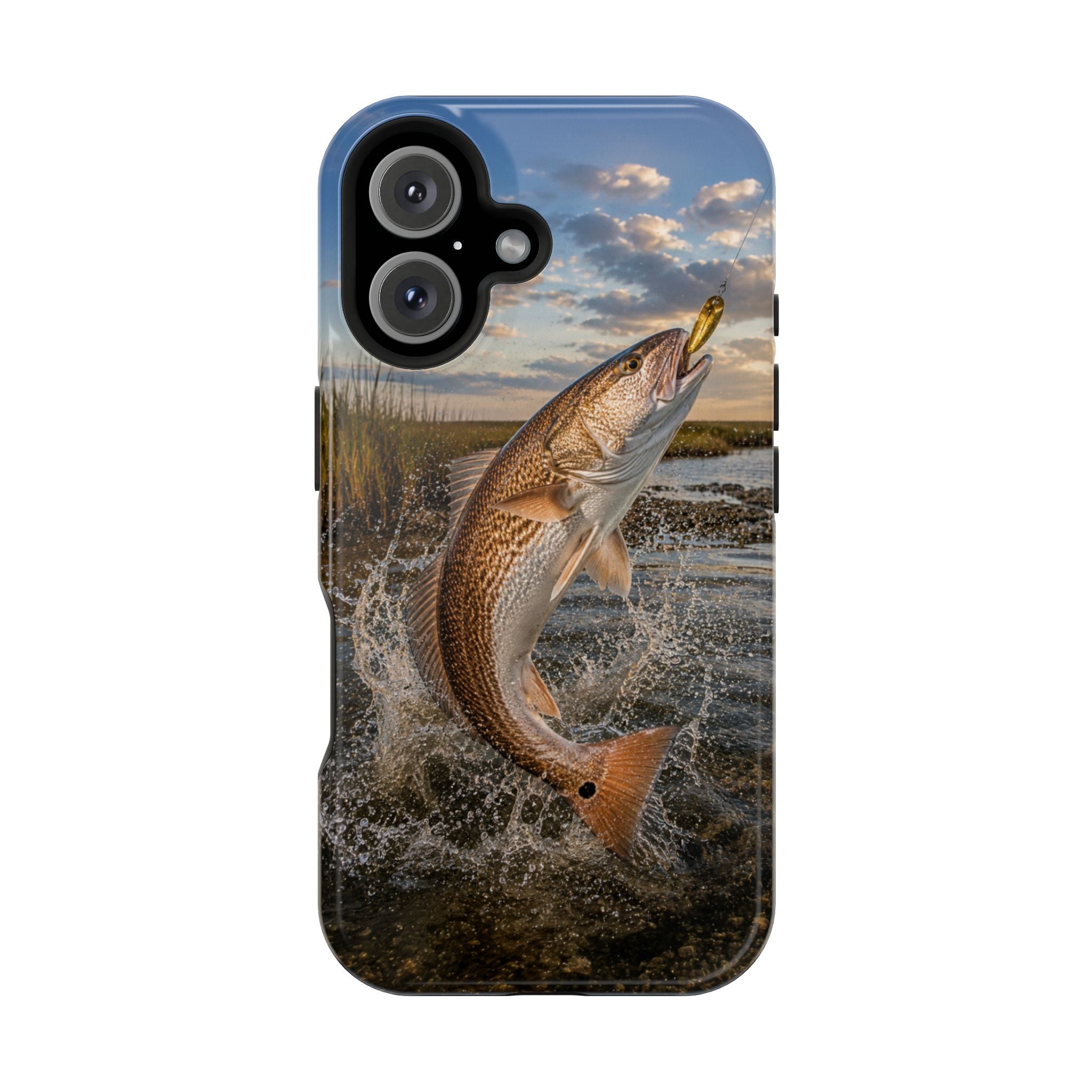 Red Drum Redfish Fishing Fish Phone Case MagSafe Compatible for iPhone & Samsung Galaxy | Redfish Fisherman Gift | Dual Layer Tough Case