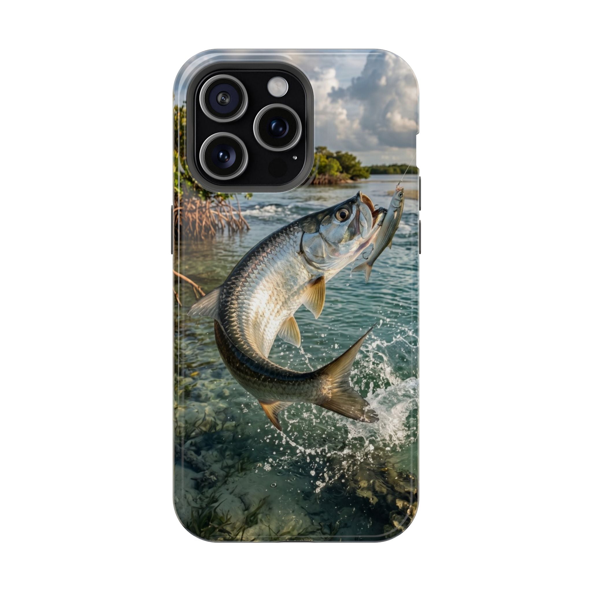 Tarpon Fishing Fish Phone Case MagSafe Compatible for iPhone & Samsung Galaxy | Tarpon Fisherman Gift | Dual Layer Tough Case
