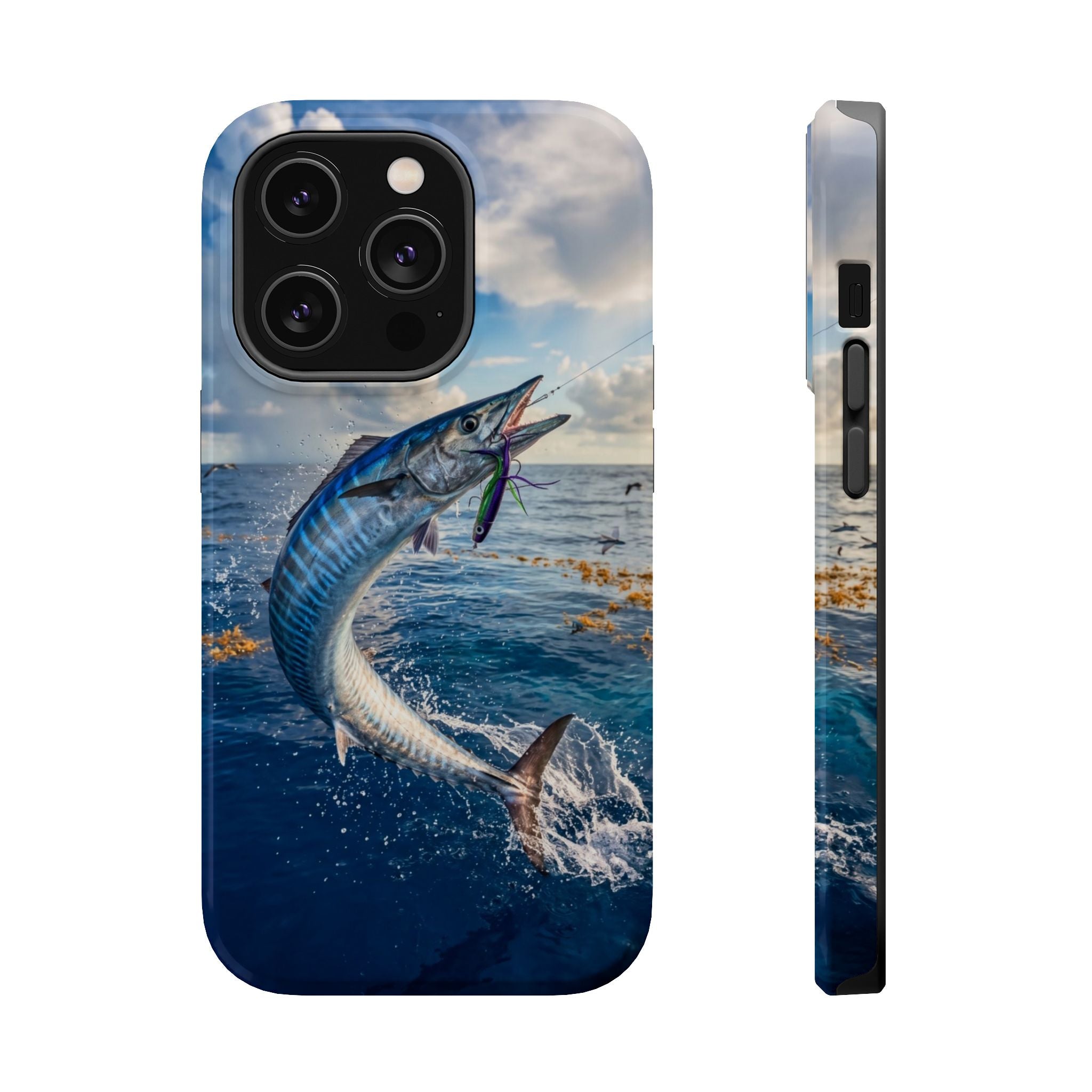 Wahoo Fishing Fish Phone Case MagSafe Compatible for iPhone & Samsung Galaxy | Wahoo Fisherman Gift | Dual Layer Tough Case