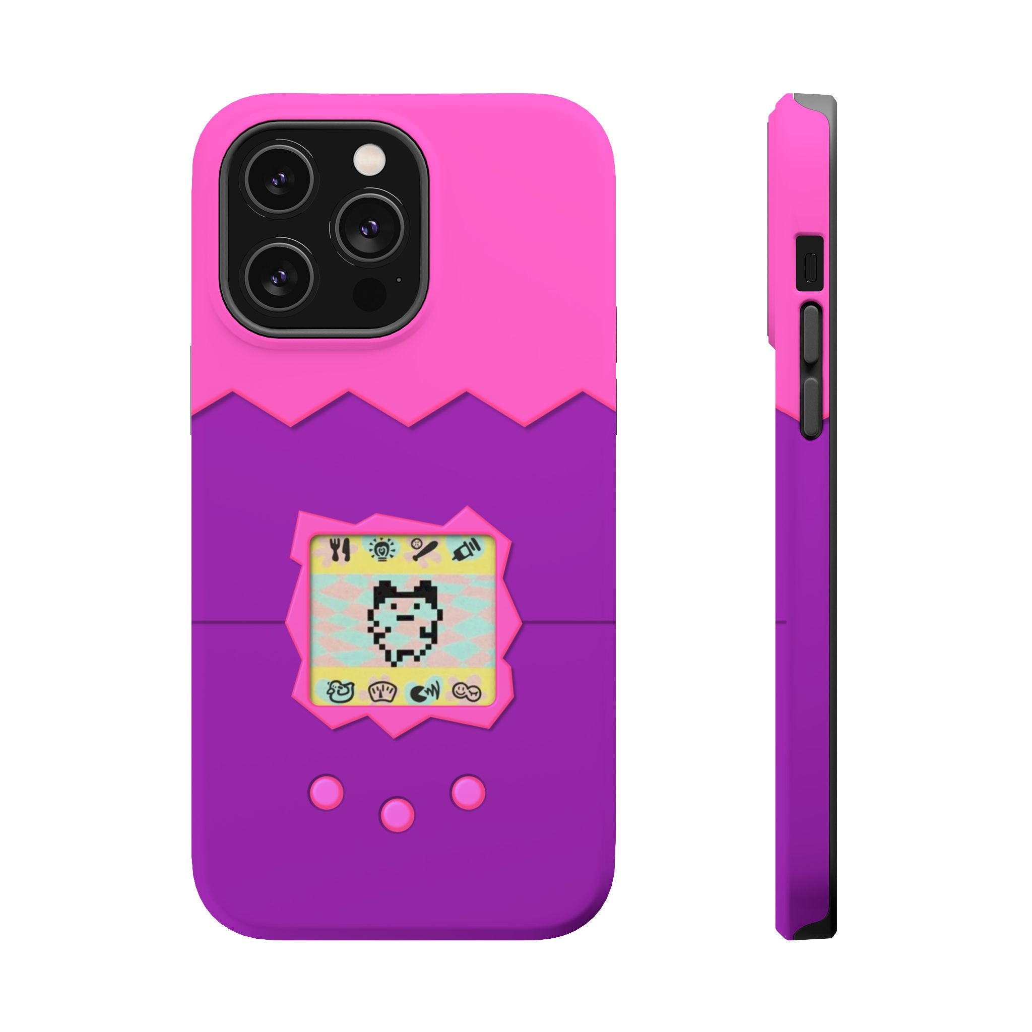 Virtual Pet Magnetic iPhone MagSafe Compatible Impact-Resistant Case Retro 90s