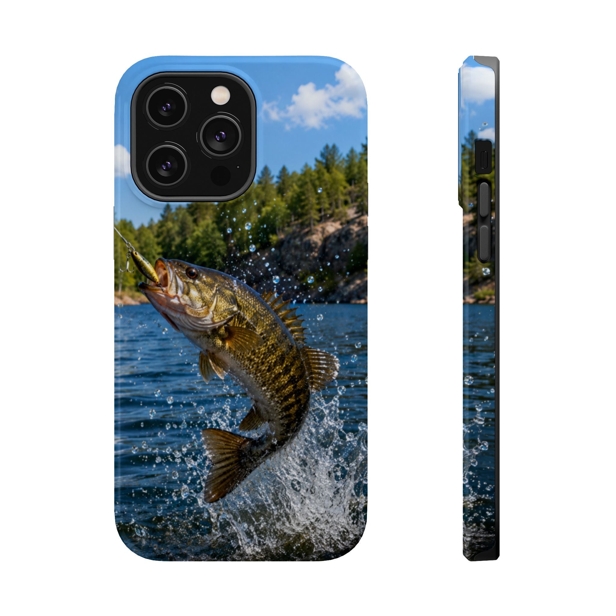 Smallmouth Bass Fishing Fish Phone Case MagSafe Compatible for iPhone & Samsung Galaxy | Bass Fisherman Gift | Dual Layer Tough Case
