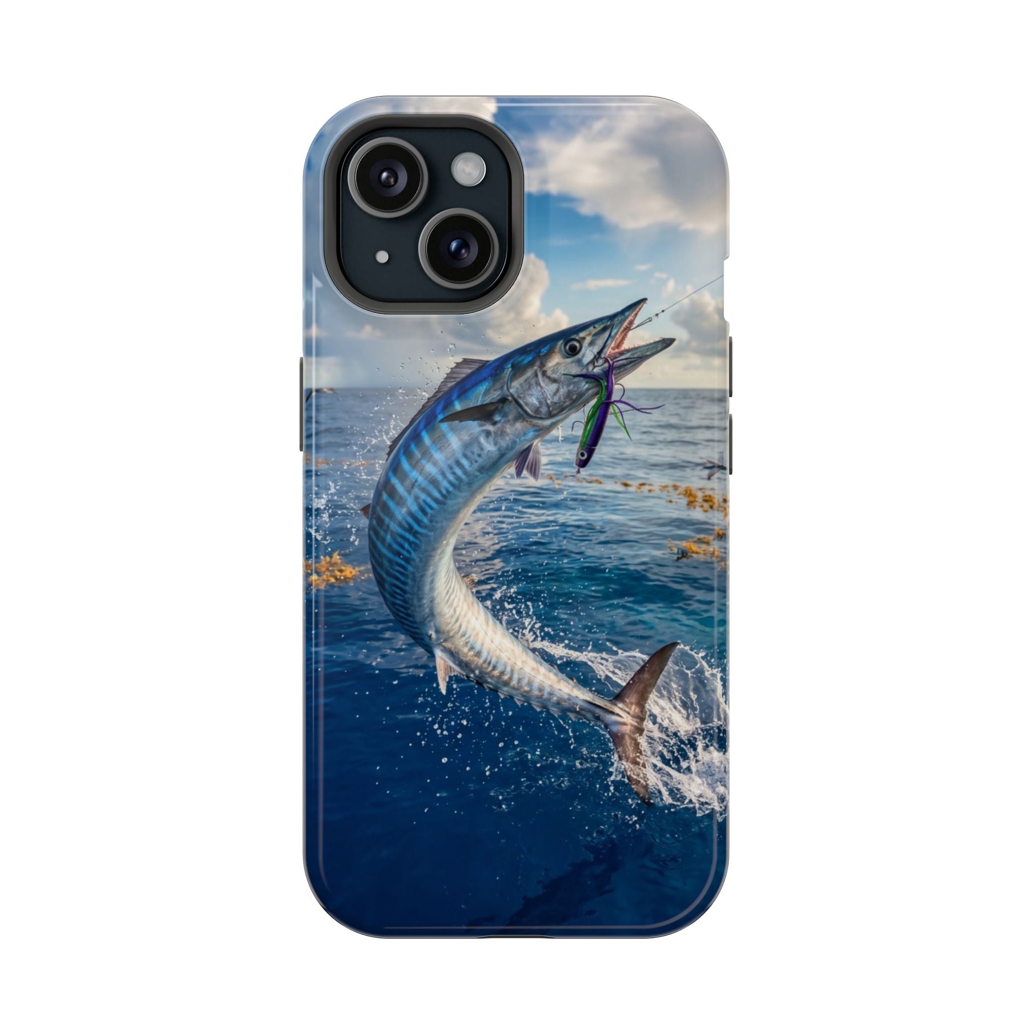 Wahoo Fishing Fish Phone Case MagSafe Compatible for iPhone & Samsung Galaxy | Wahoo Fisherman Gift | Dual Layer Tough Case