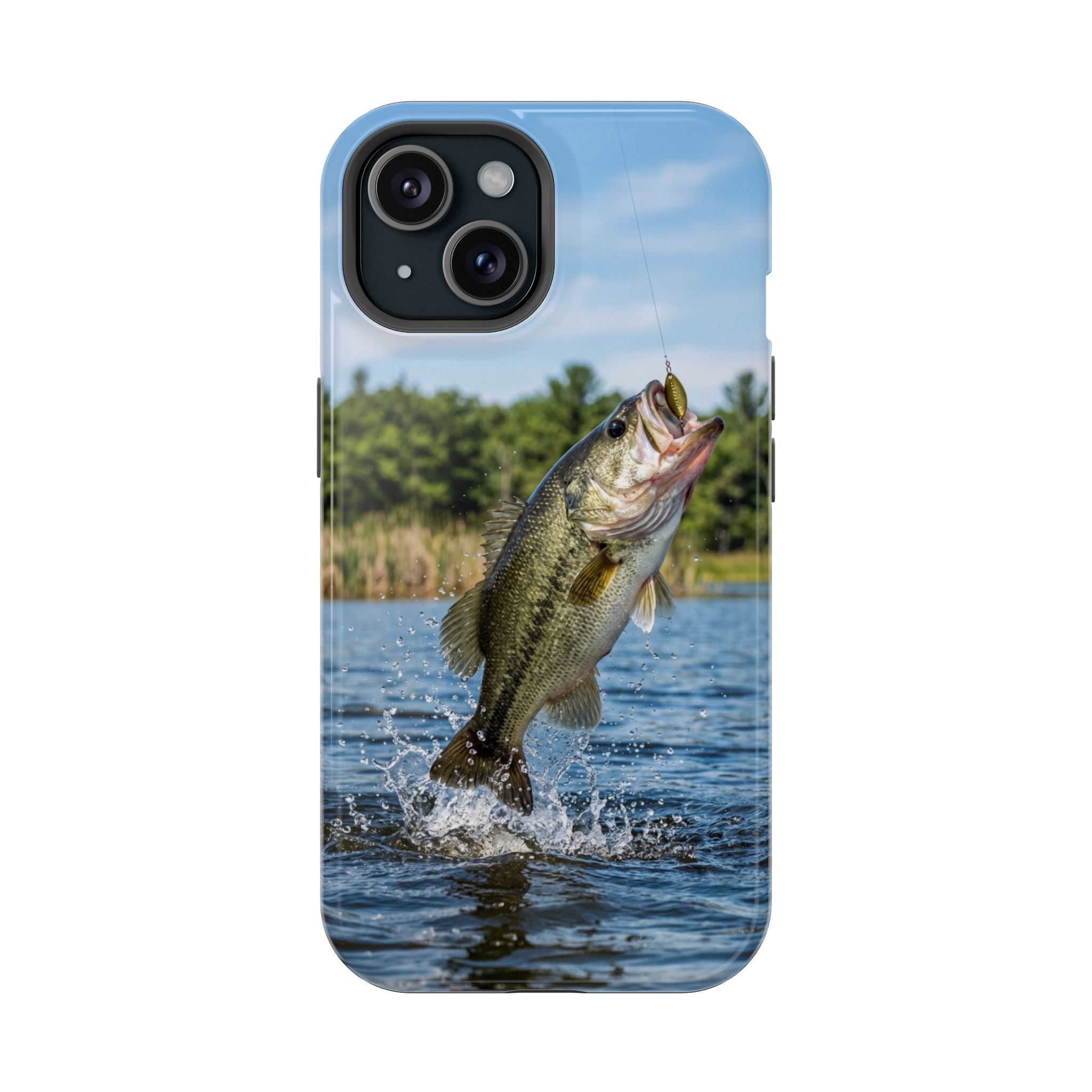 Largemouth Bass Fishing Fish Phone Case MagSafe Compatible for iPhone & Samsung Galaxy | Bass Fisherman Gift | Dual Layer Tough Case