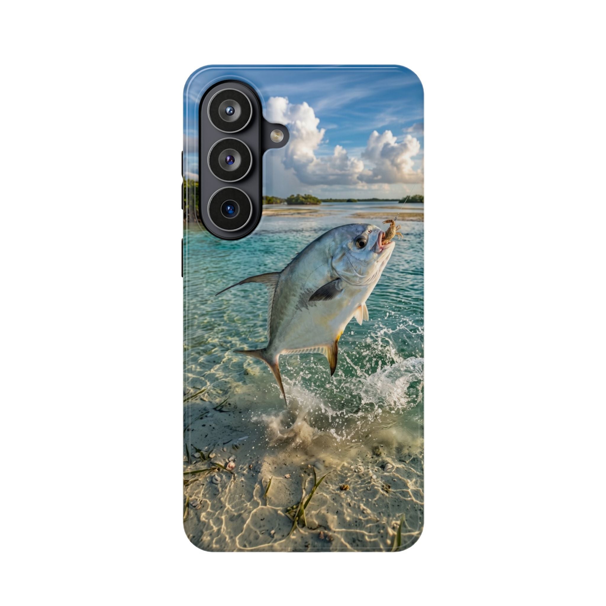 Permit Fish Fishing Phone Case MagSafe Compatible for iPhone & Samsung Galaxy | Flats Fishing Gift | Dual Layer Tough Case