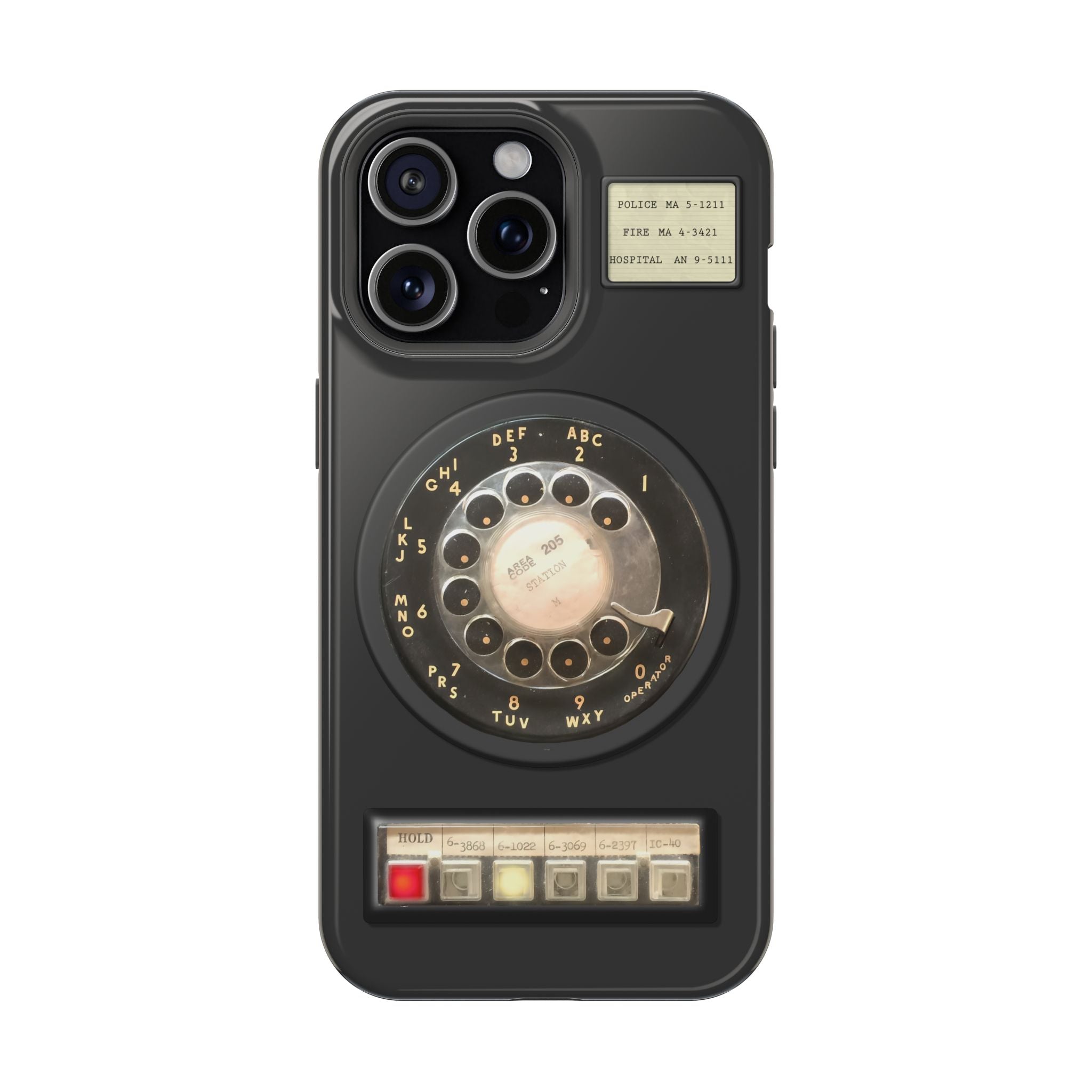 Multi Line Office Desk Phone Look MagSafe iPhone Case - Retro Rotary Dial Phone