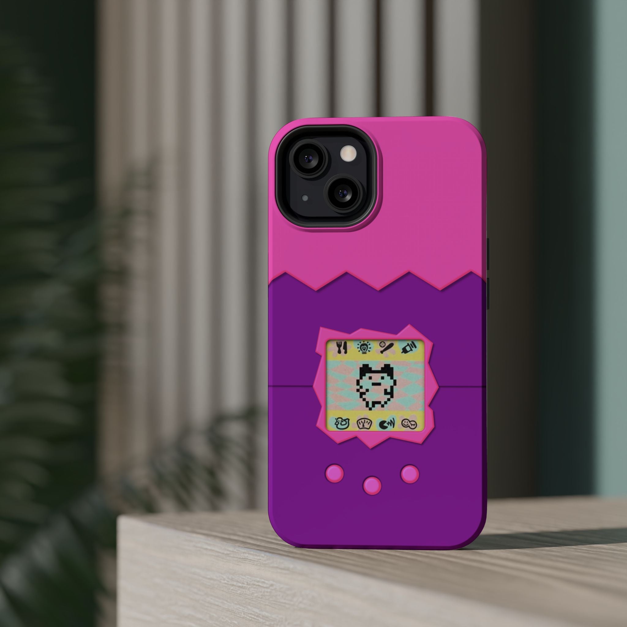Virtual Pet Magnetic iPhone MagSafe Compatible Impact-Resistant Case Retro 90s