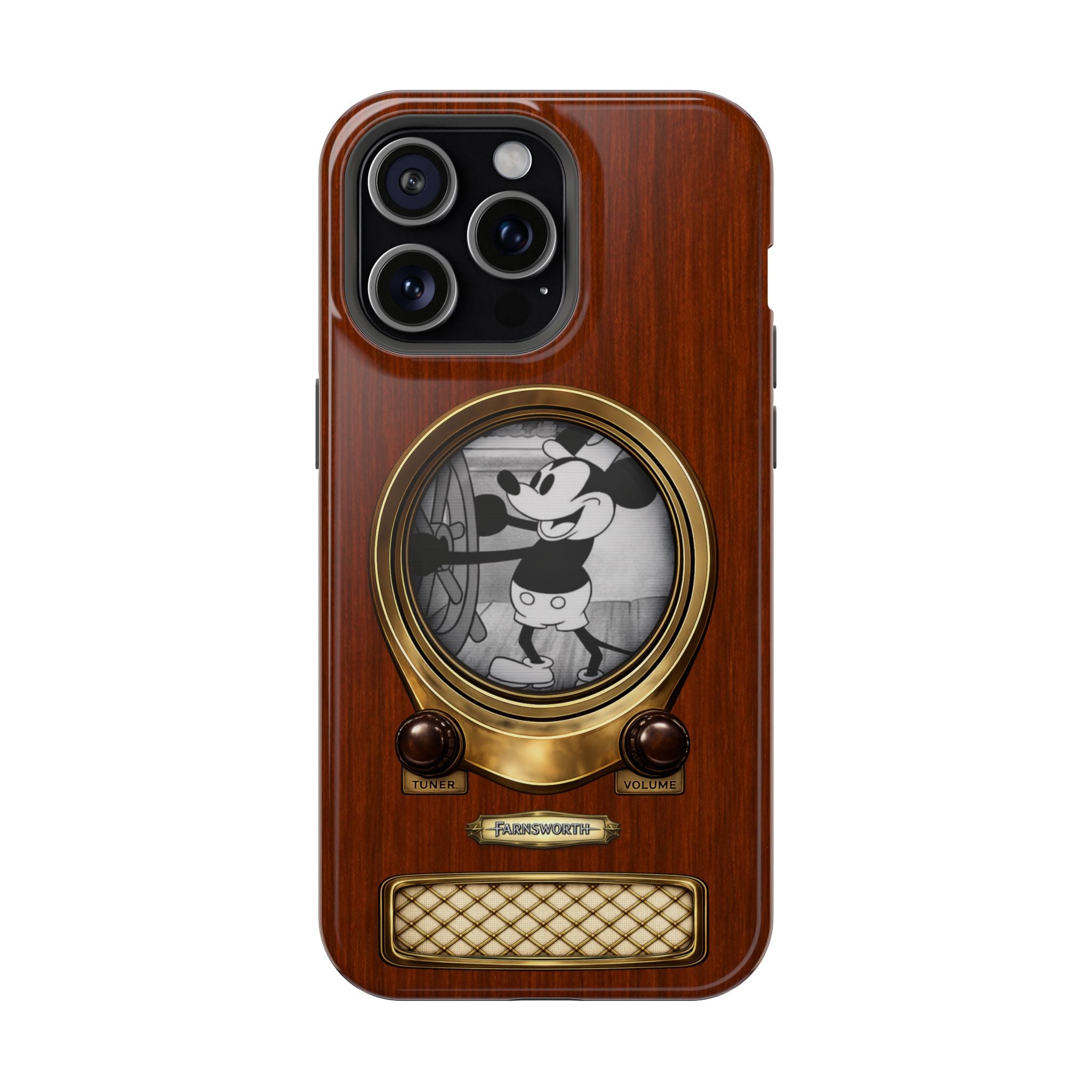 Retro Tech Antique Television MagSafe Compatible Impact-Resistant Cases for iPhone Phone Case - Steamboat Willie