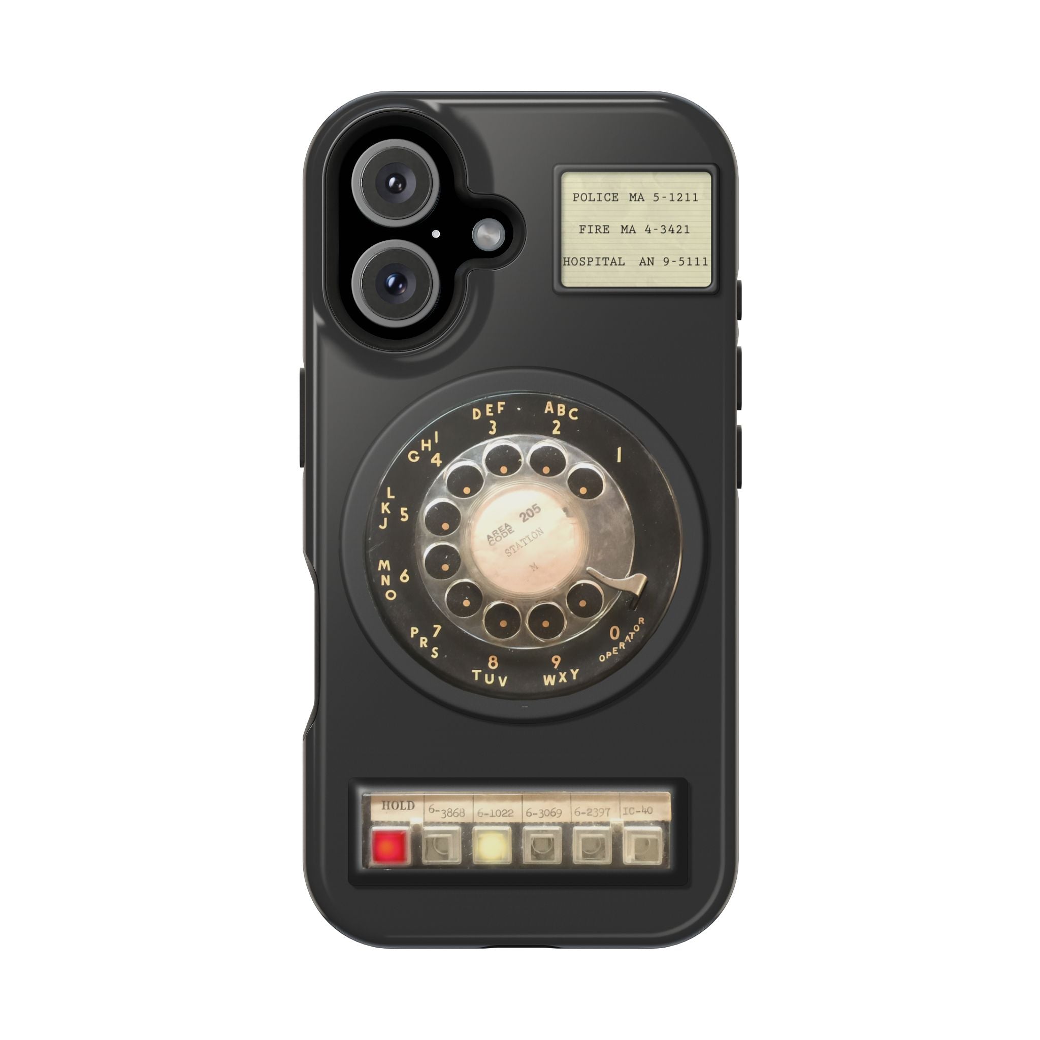 Multi Line Office Desk Phone Look MagSafe iPhone Case - Retro Rotary Dial Phone
