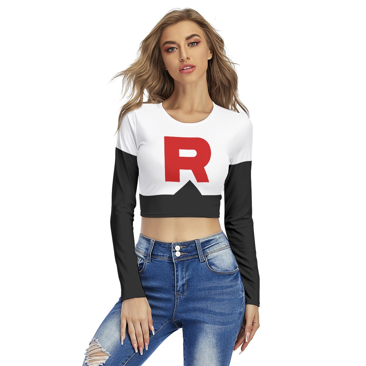 Team Long Sleeve Crop Top Rocket Shirt Uniform Costume